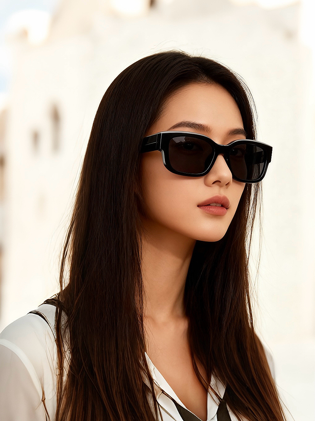 Gucci 经典的小框设计，不挑脸型，无论搭配大衣还是连衣裙都非常显气质尼龙偏光镜片预防紫外线 型号：G