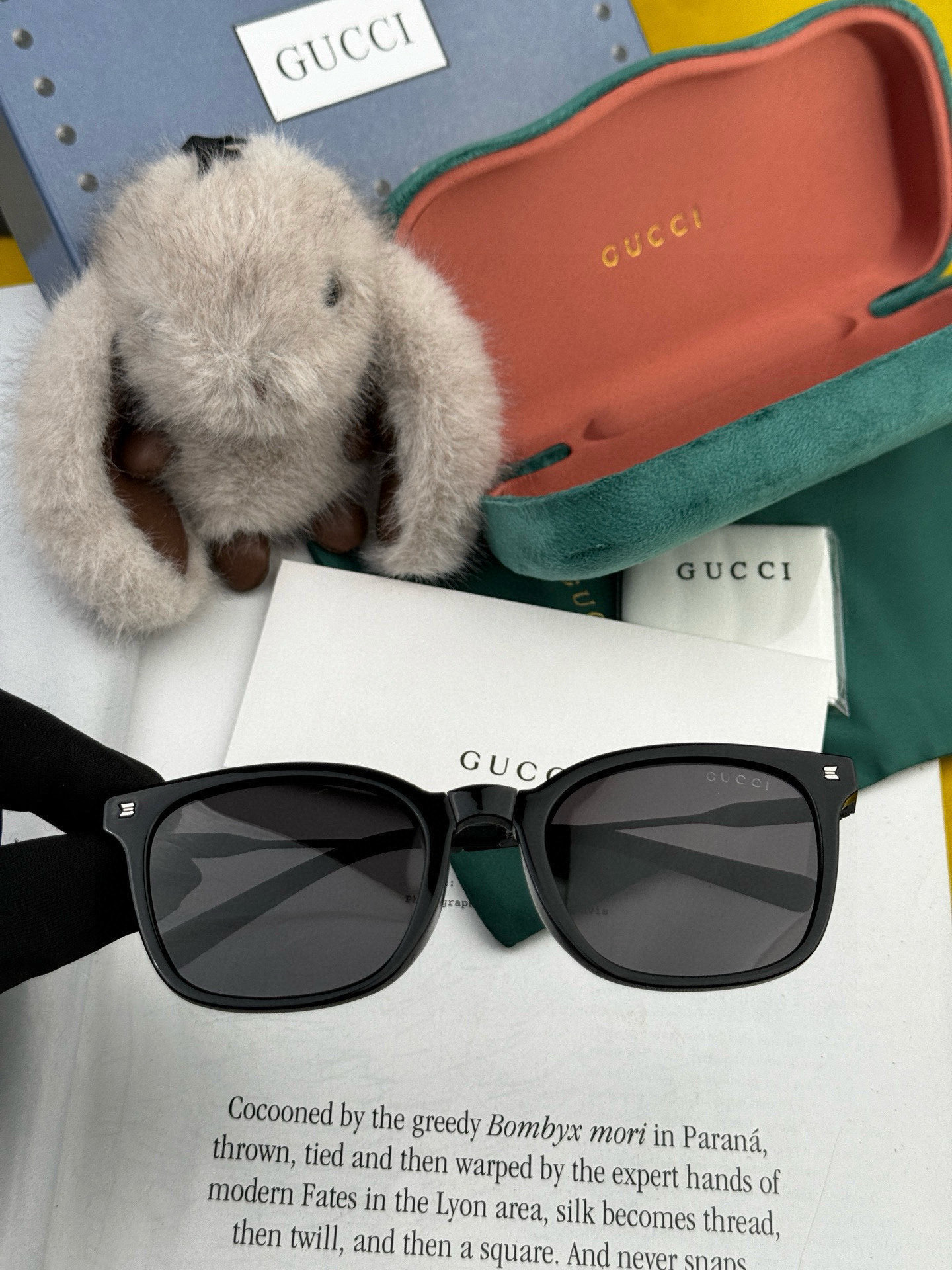 🔺 【GUCCI】2025开春新款 潮流爆款 时尚折叠方框偏光太阳镜 高品质 佩戴舒适 网红潮款墨镜 型
