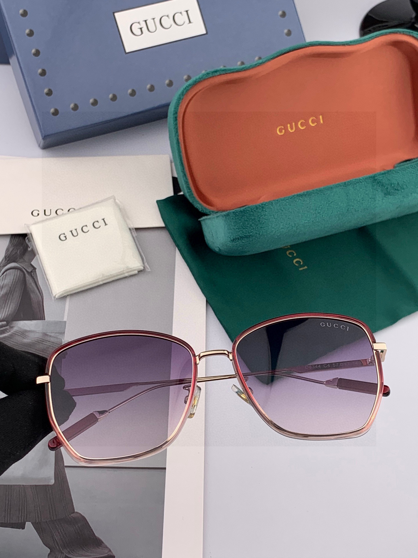 【尼龙偏光系列】GUCCI太阳镜墨圆框设计，不挑脸型，无论搭配大衣还是连衣裙都非常显气质偏光镜片预防紫外