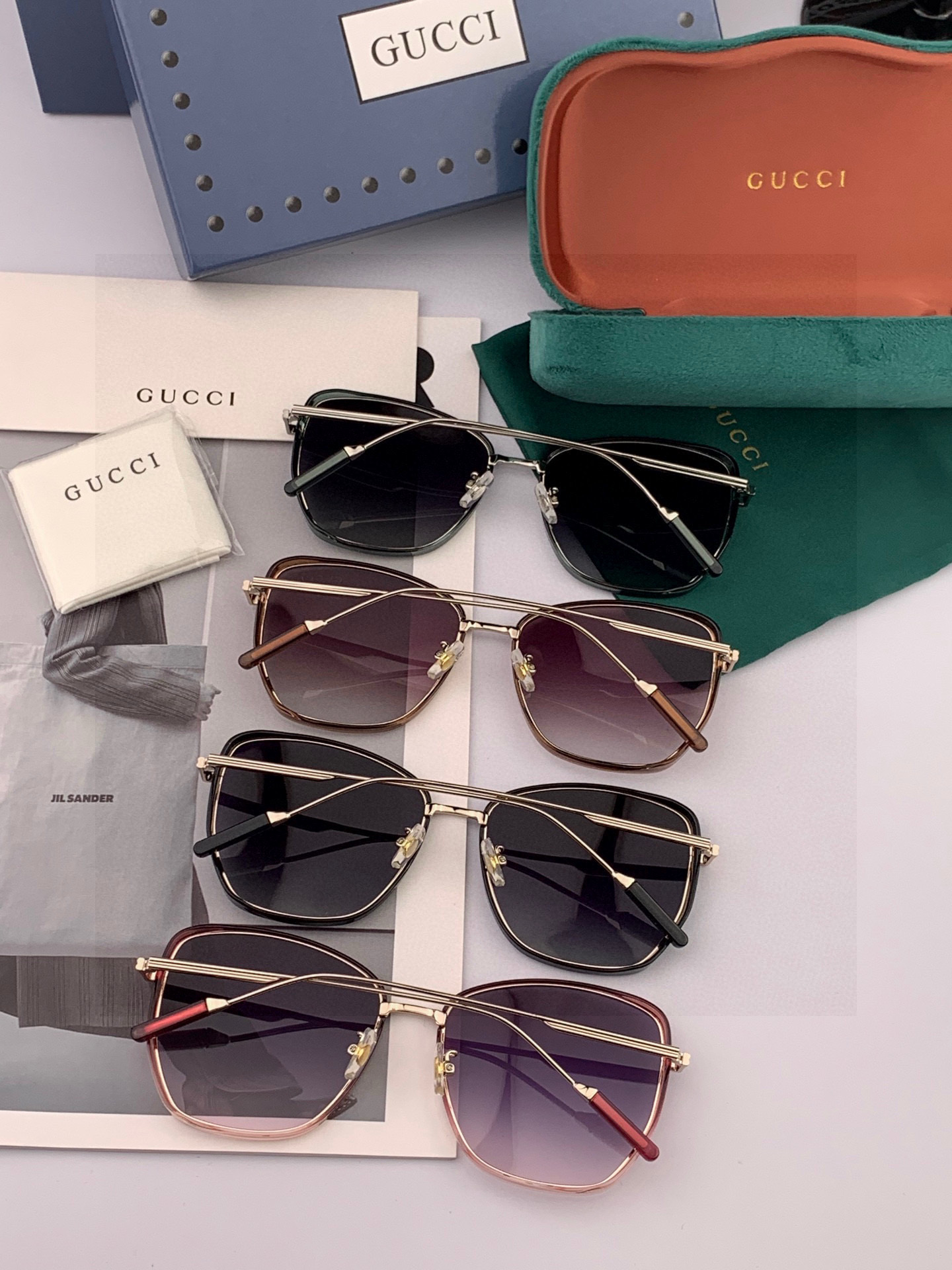 【尼龙偏光系列】GUCCI太阳镜墨圆框设计，不挑脸型，无论搭配大衣还是连衣裙都非常显气质偏光镜片预防紫外