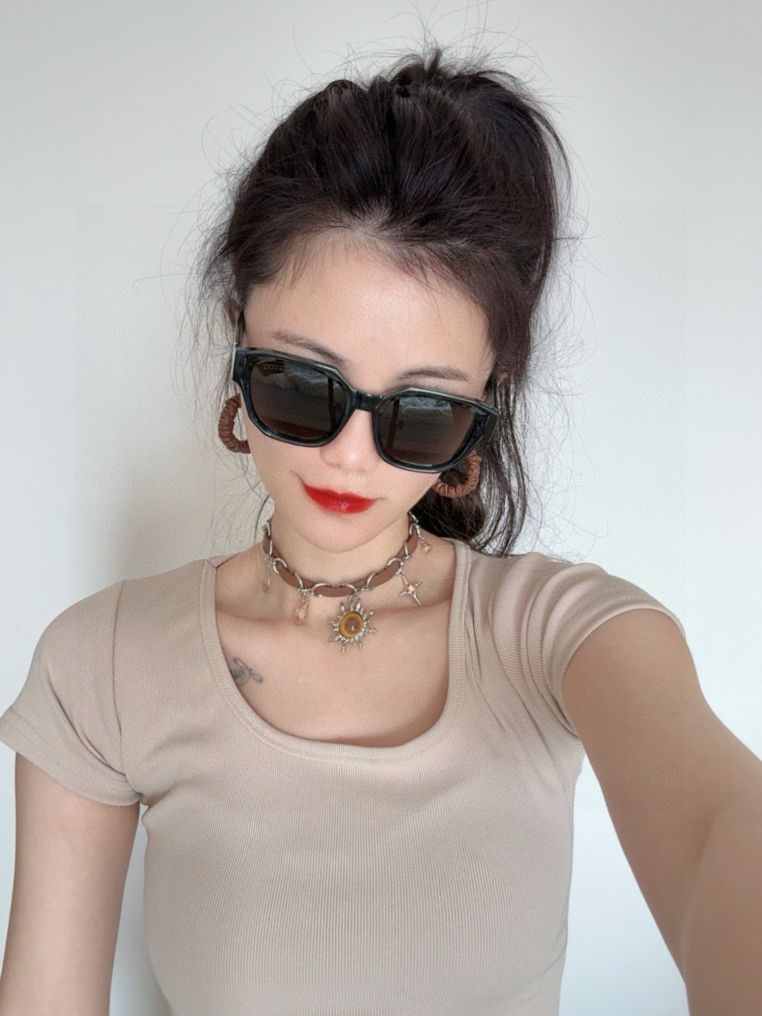 🔺 【GUCCI】2025开春新款 潮流爆款 时尚方框太阳镜 高品质 佩戴舒适 网红潮款墨镜 型号：G0