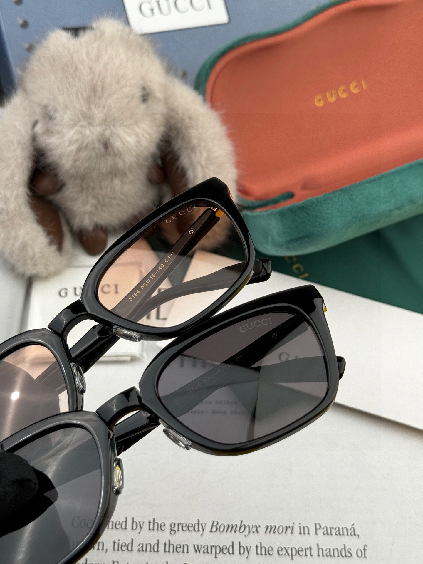🔺 【GUCCI】2025开春新款 潮流爆款 时尚折叠方框尼龙偏光太阳镜 高品质 佩戴舒适 网红潮款墨镜