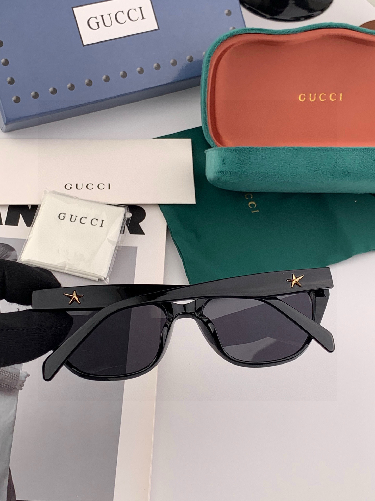 🔺 【GUCCI】2025开春新款 潮流爆款 时尚方框偏光太阳镜 高品质 佩戴舒适 网红潮款墨镜 女士高