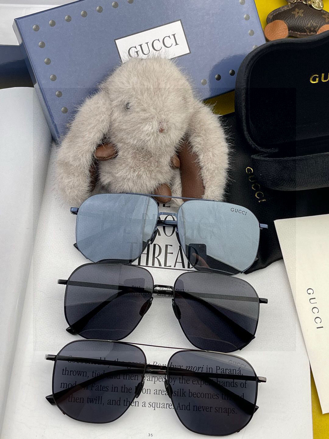 GUCCI 男款炫彩飞行员偏光太阳镜 ❤️材质：高清尼龙加厚卡槽高清偏光镜片 🌹无边框镜架💕颜👍型号：G