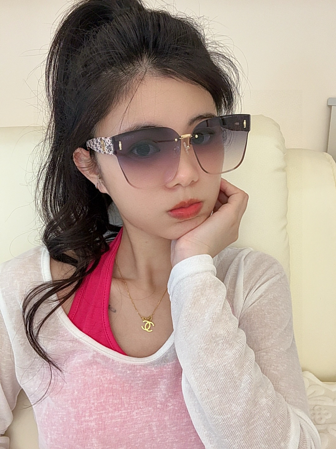 🔺 【GUCCI】2025开春新款 潮流爆款 时尚方框太阳镜 高品质 佩戴舒适 网红潮款墨镜 型号：G5