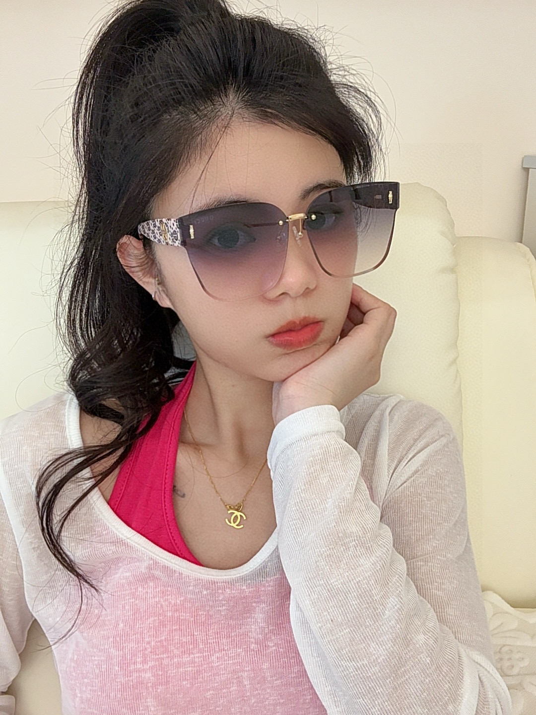 🔺 【GUCCI】2025开春新款 潮流爆款 时尚方框太阳镜 高品质 佩戴舒适 网红潮款墨镜 型号：G5