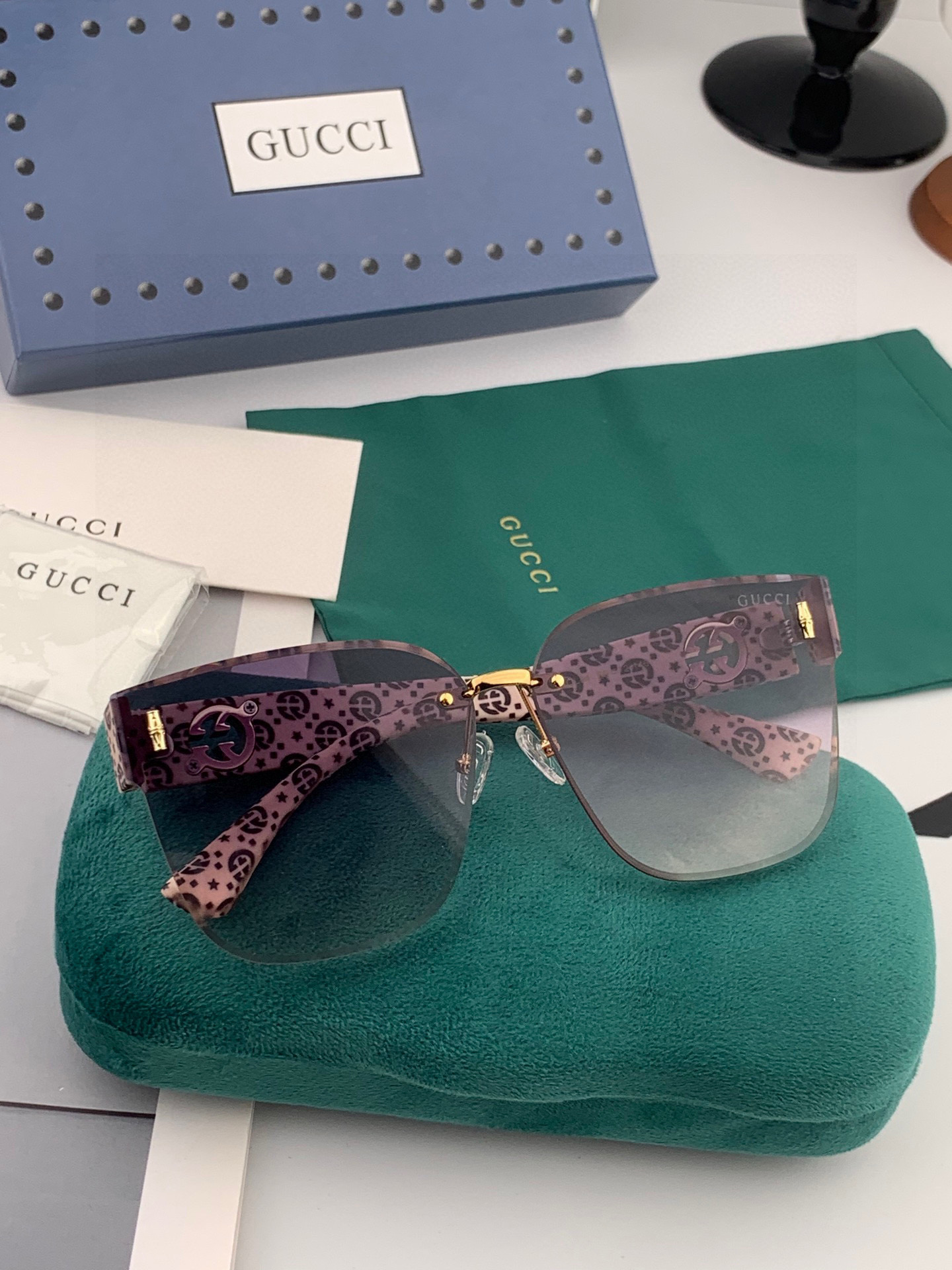 🔺 【GUCCI】2025开春新款 潮流爆款 时尚方框太阳镜 高品质 佩戴舒适 网红潮款墨镜 型号：G5