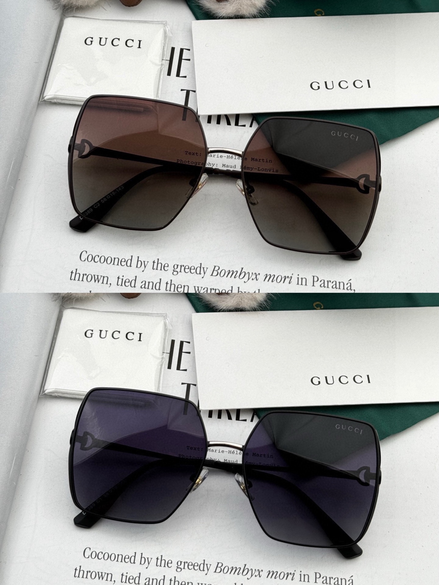 🔺 【GUCCI】2025开春新款 潮流爆款 时尚方框偏光太阳镜 高品质 佩戴舒适 网红潮款墨镜 女士高
