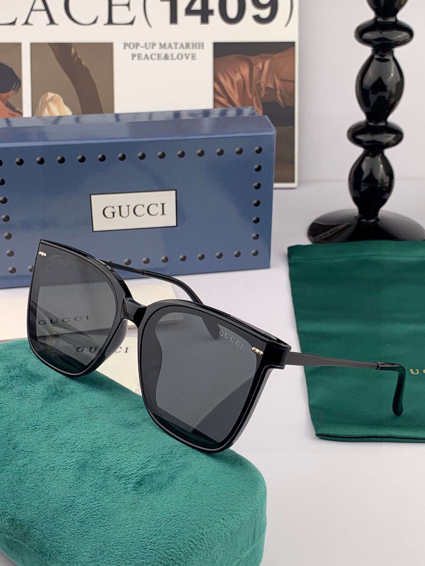 🔺 【GUCCI】2025开春新款 潮流爆款 时尚方框偏光太阳镜 高品质 佩戴舒适 网红潮款墨镜 女士高