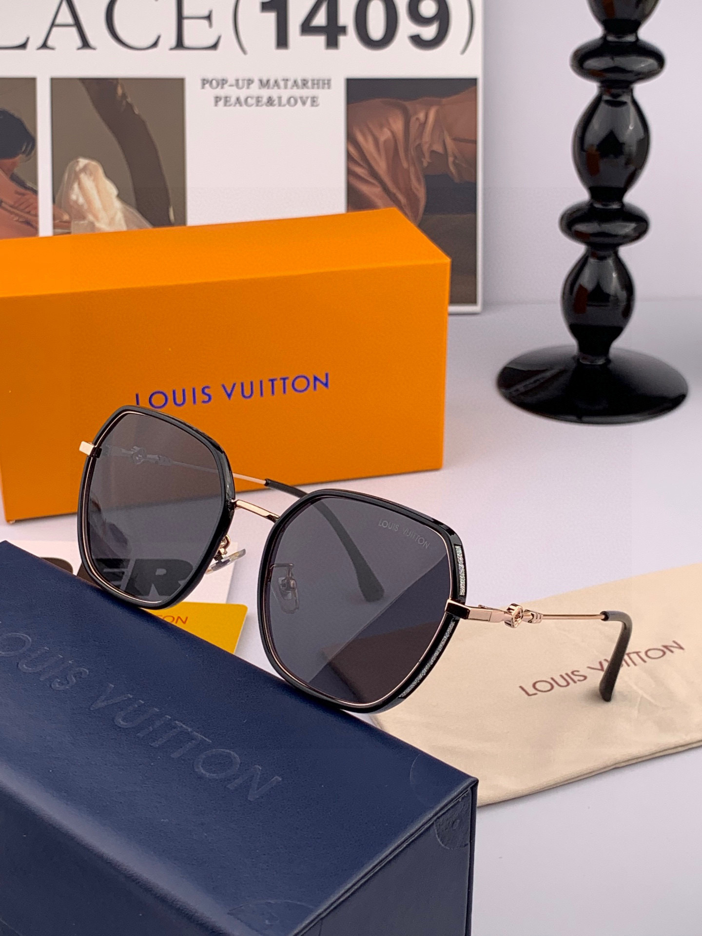 LV 太阳镜潮品官网模特同款 [玫瑰][玫瑰]四叶草🍀精致个性设计简约时尚 高品质值得拥有绝对潮爆整个夏