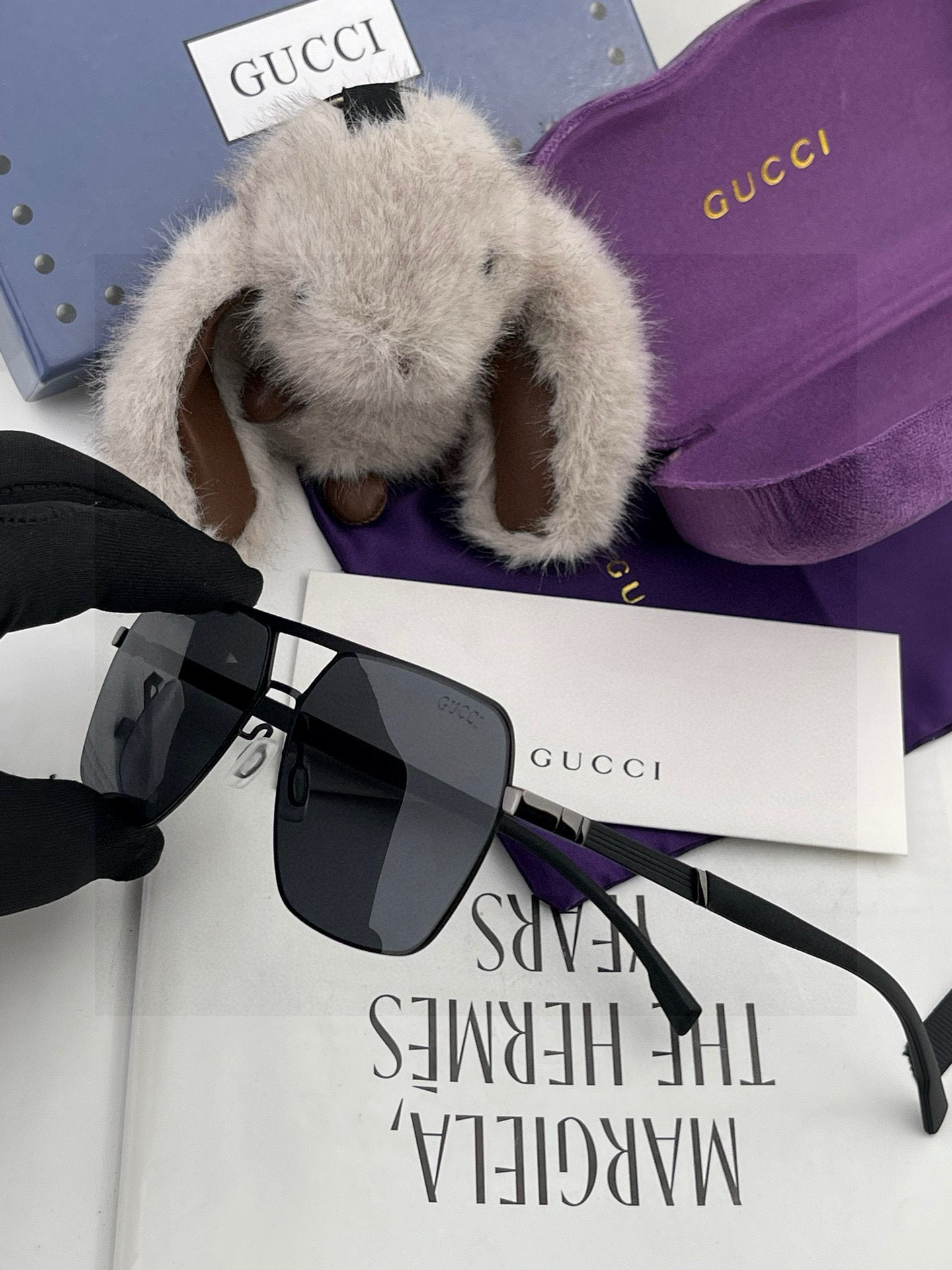 GUCCI 男款炫彩飞行员偏光太阳镜 ❤️材质：高清尼龙加厚卡槽高清偏光镜片 🌹无边框镜架💕颜👍型号：G