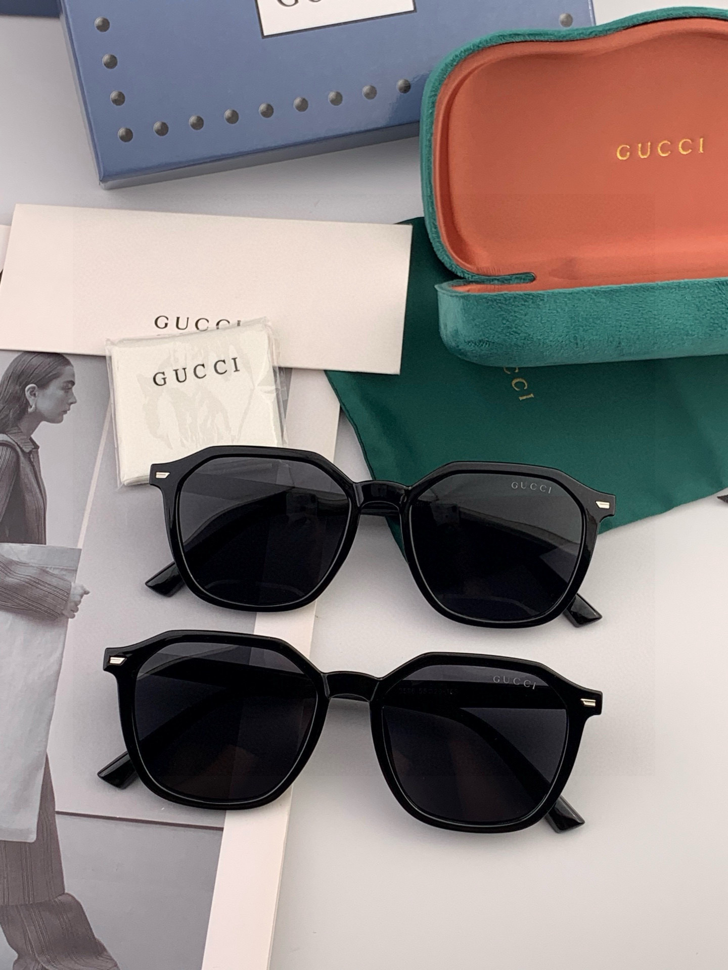 Gucci古奇 新款连体驶驾镜墨镜出行必众备多明星同款 太阳镜 男女太士阳镜飞行 型号：G6358