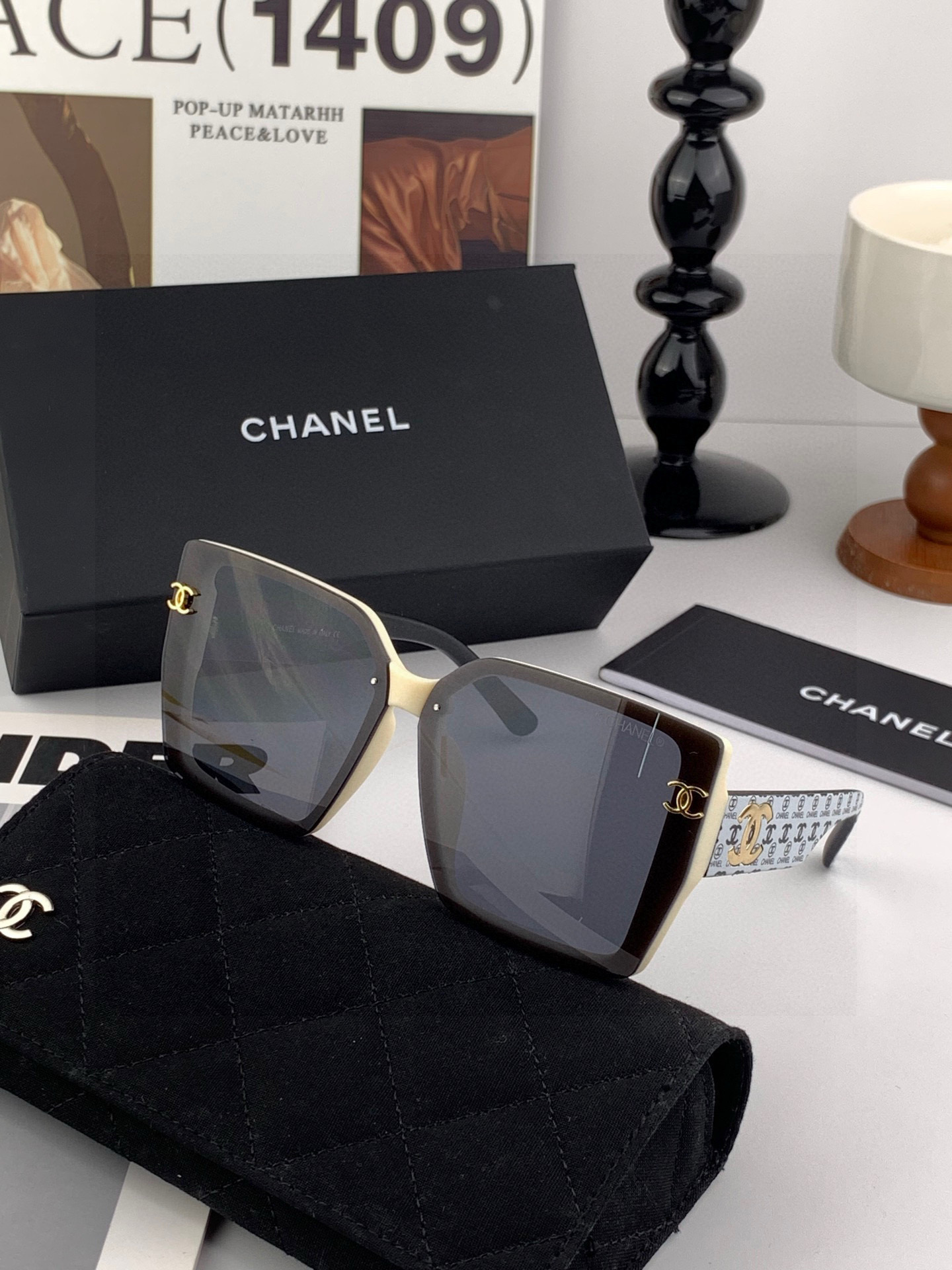 🔺CHANEL🔻2025官方早春新款，众多明星同款[色]香奈儿‼️‼️新款大框墨镜 ，🌈🌈宝丽来超清太阳