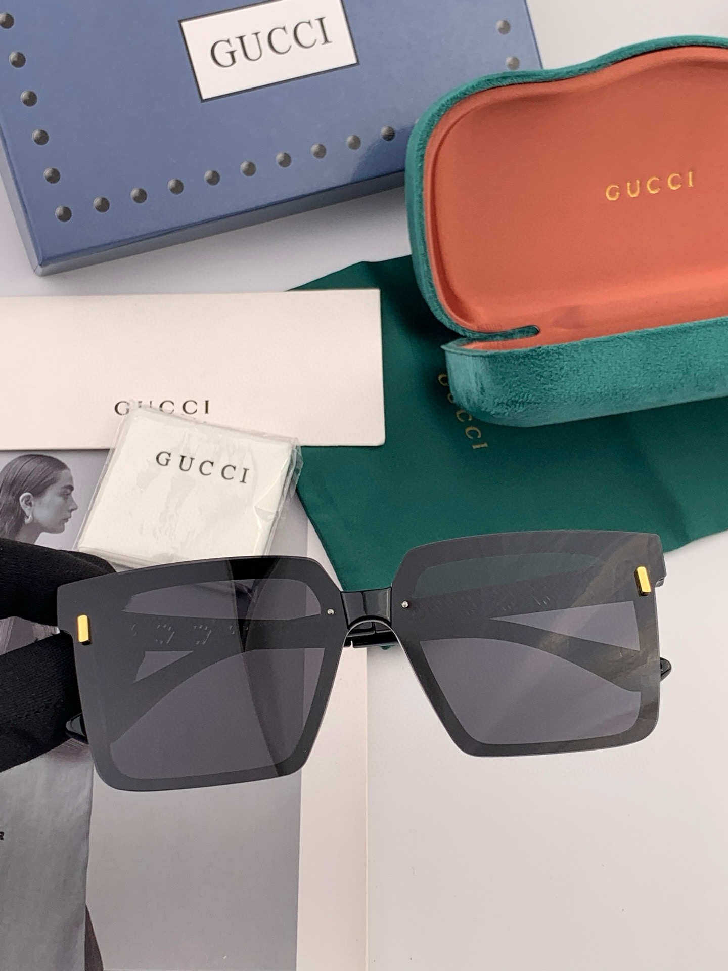 【TR偏光系列】Gucci 经典的方框设计，不挑脸型，无论搭配大衣还是连衣裙都非常显气质偏光镜片预防紫外