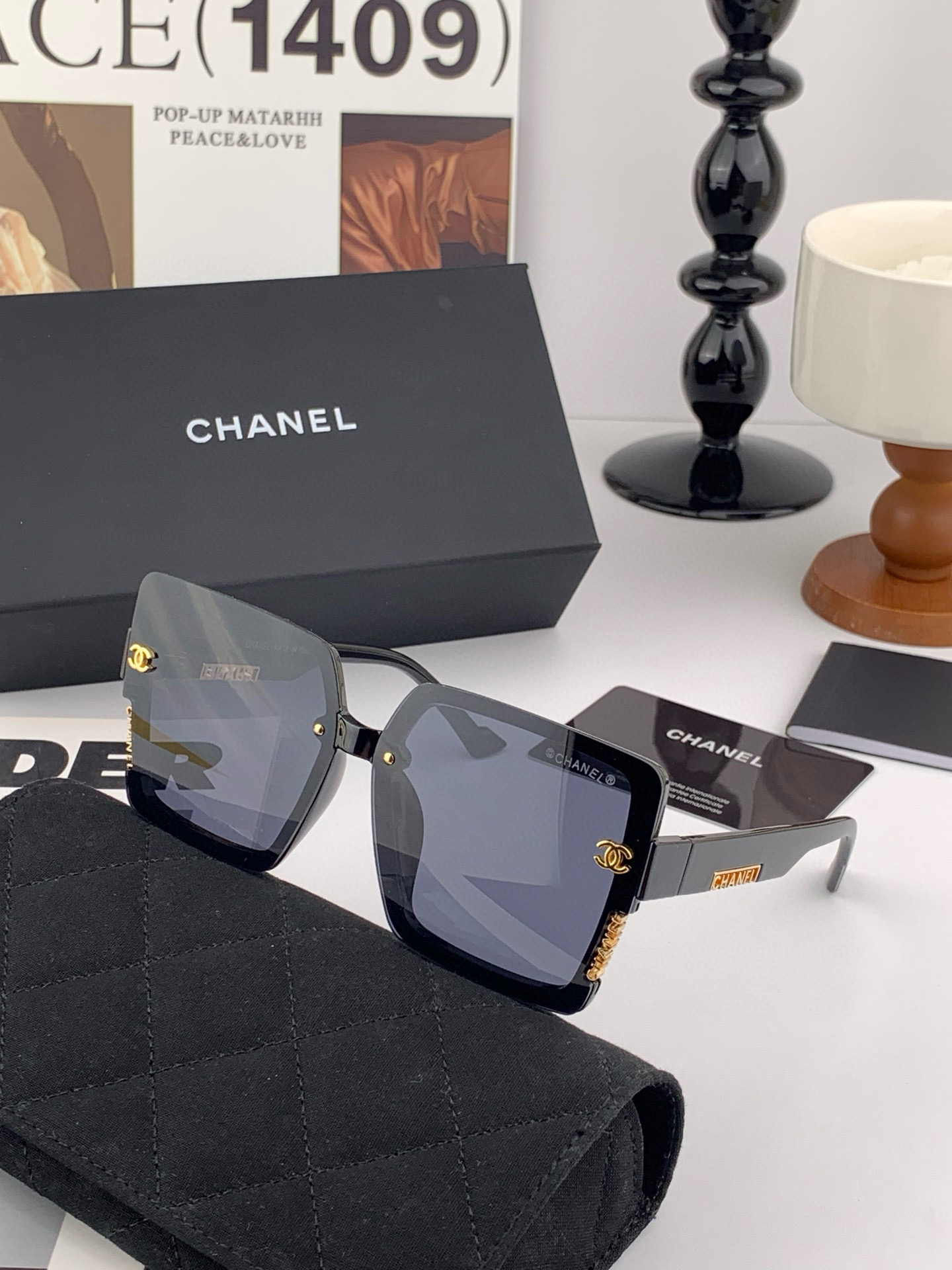 🔺CHANEL🔻2025官方早春新款，众多明星同款[色]香奈儿‼️‼️新款大框墨镜 ，🌈🌈宝丽来超清太阳