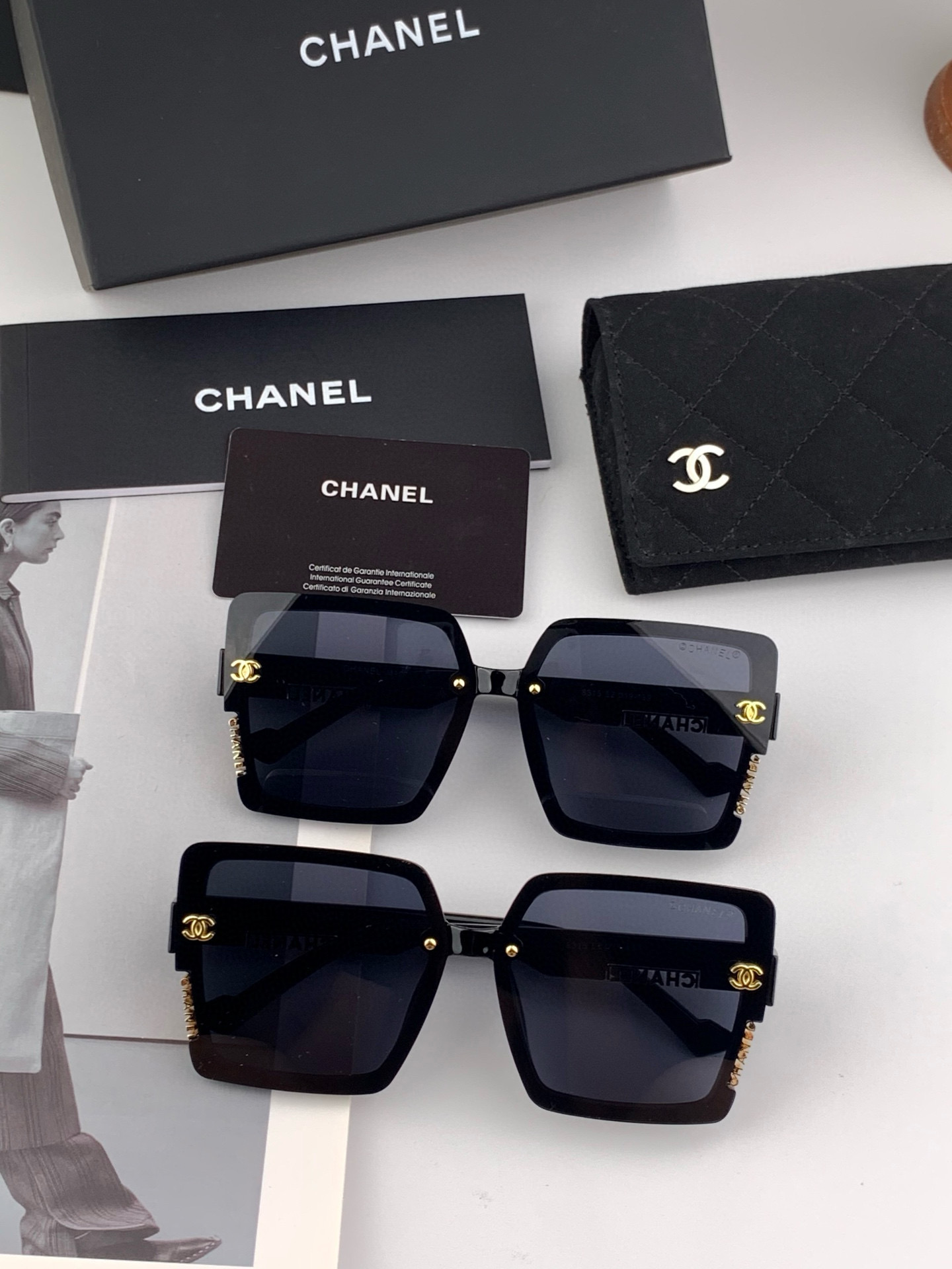 🔺CHANEL🔻2025官方早春新款，众多明星同款[色]香奈儿‼️‼️新款大框墨镜 ，🌈🌈宝丽来超清太阳