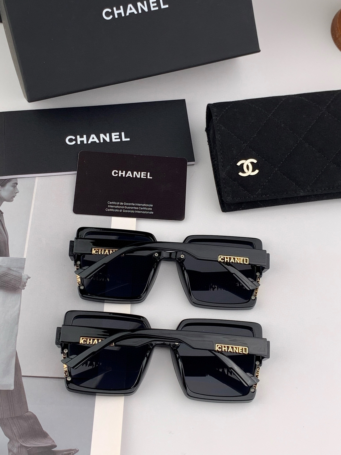 🔺CHANEL🔻2025官方早春新款，众多明星同款[色]香奈儿‼️‼️新款大框墨镜 ，🌈🌈宝丽来超清太阳