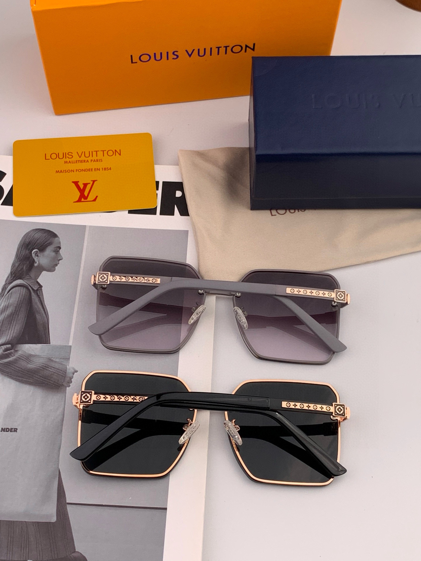 【TR尼龙偏光系列】lv大框太阳镜墨镜经典的方框设计，不挑脸型，无论搭配大衣还是连衣裙都非常显气质尼龙偏