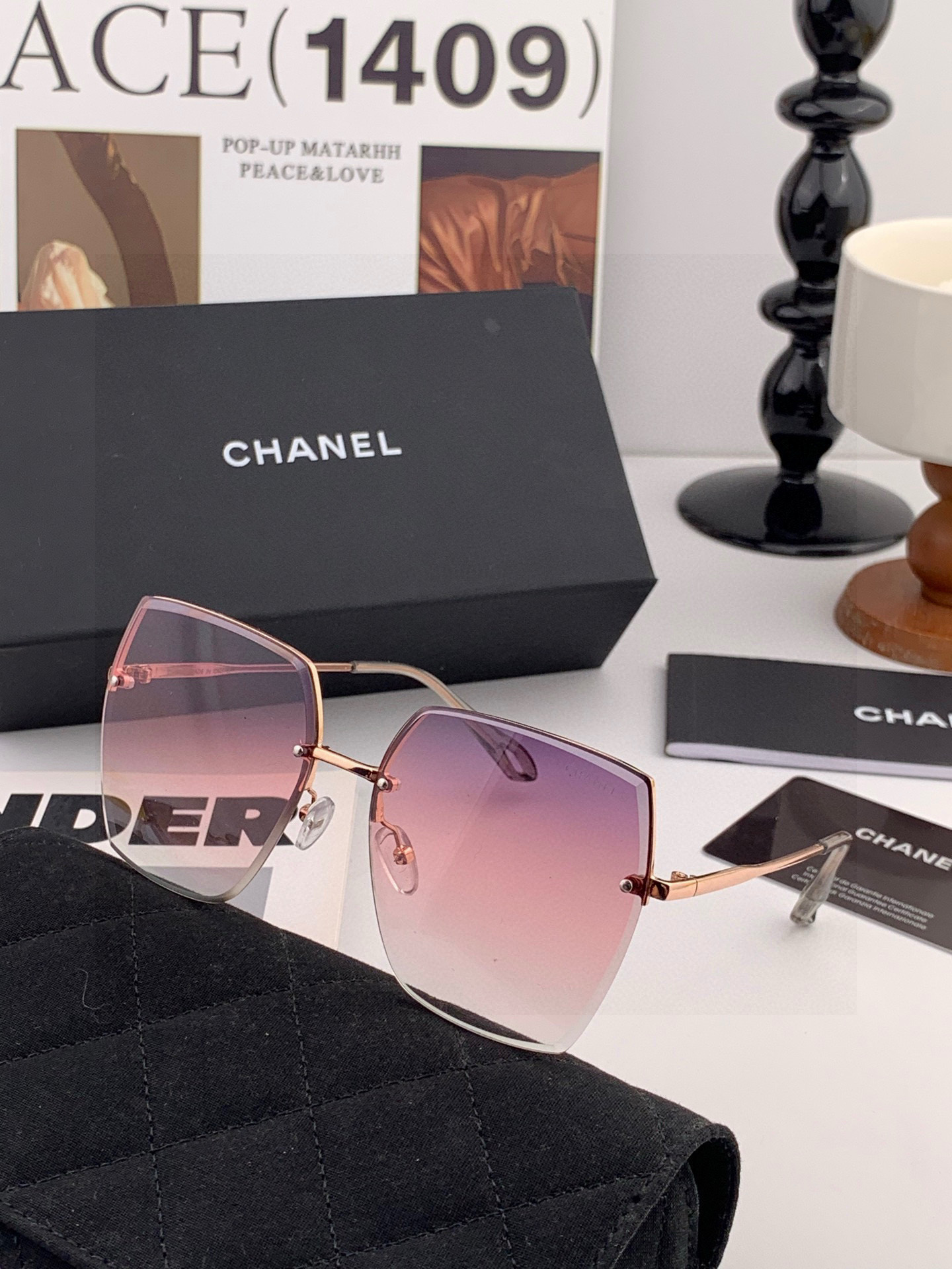 CHANE 香奈儿🌋☔️时尚无框太阳镜镜片 顶级奢侈品[强] 高品质[胜利][亲亲]🍦🍨 [得意] 气质