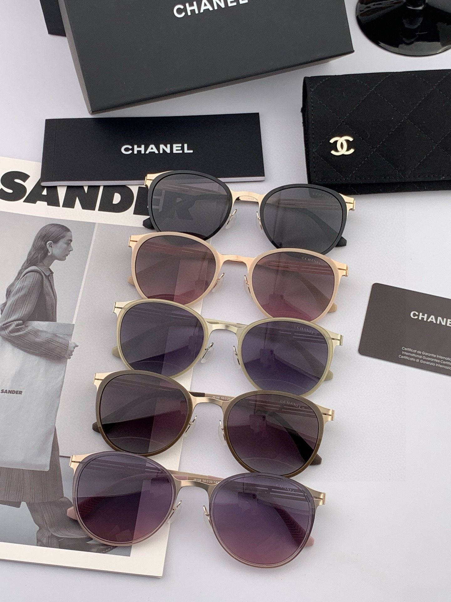🔺 【香奈儿】2025开春新款 潮流爆款 时尚圆框无螺丝太阳镜 高品质 佩戴舒适 网红潮款墨镜 女士高清