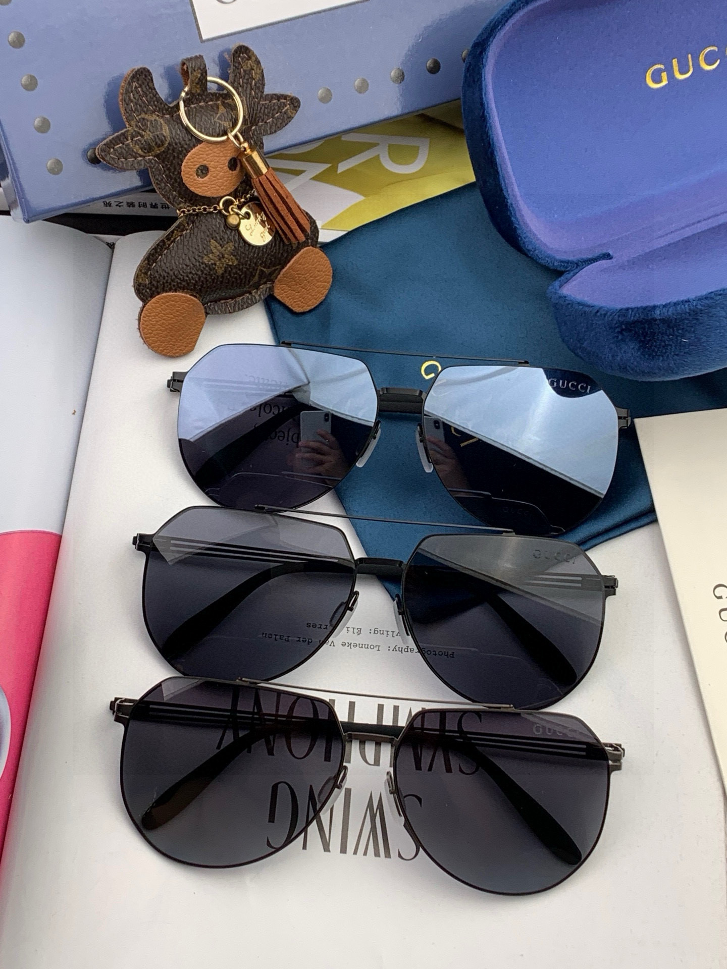 ♦️ GUCCI 2025新款男女情侣款太阳镜iP电镀永不褪色 超轻超有弹性整幅眼镜无螺丝重要的是压不坏