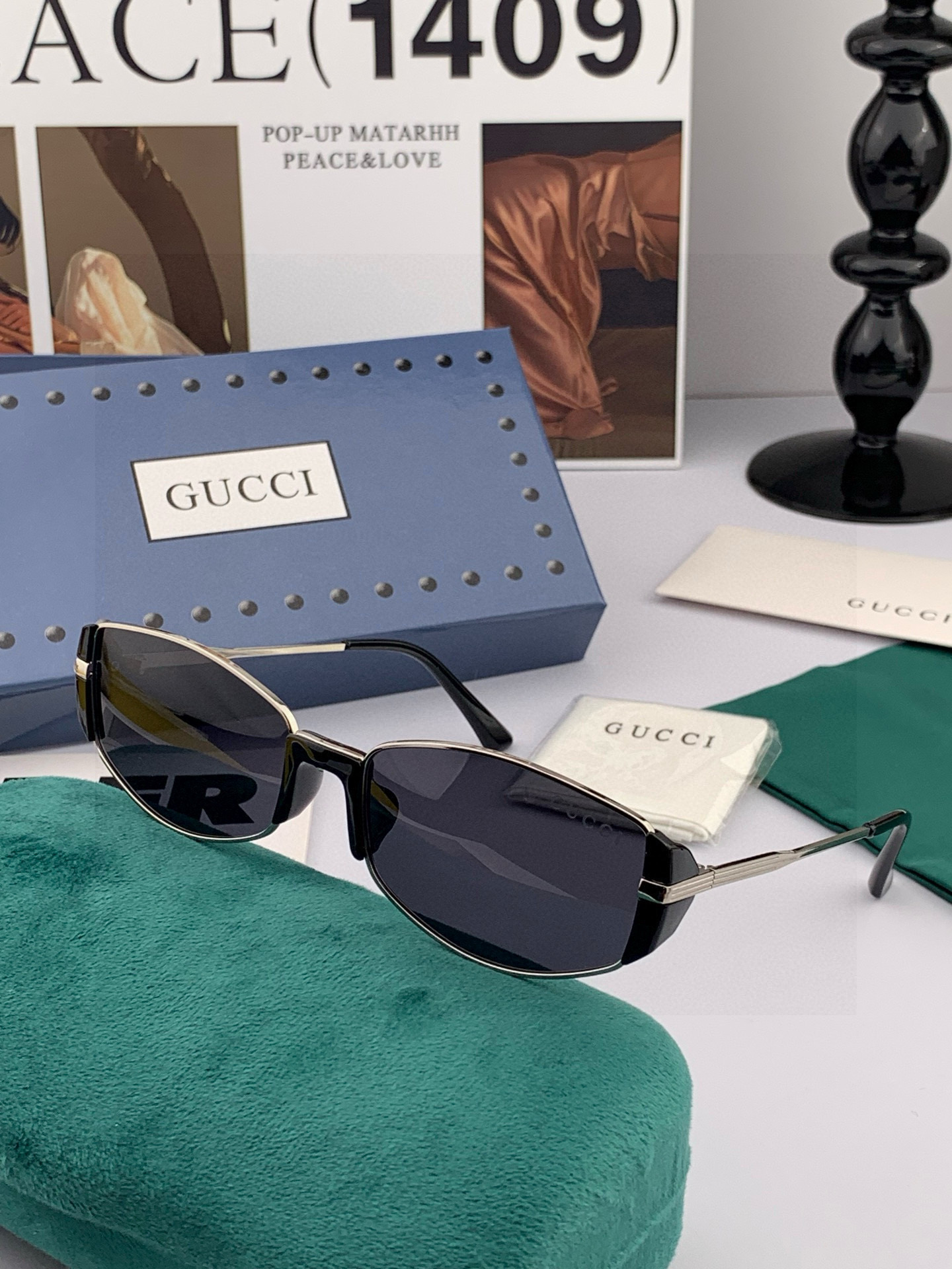 🔺 Gucci 🔻2025官方新款 众多明星同款[色]‼️‼️新款大框偏光墨镜 🌈🌈宝丽来超清加厚太阳镜
