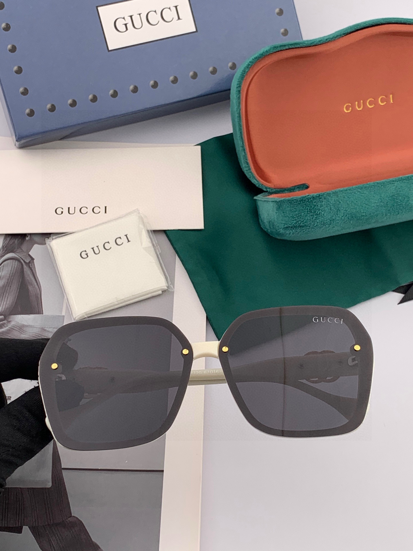 🔺 【GUCCI-偏光太阳镜】2025开春新款 潮流爆款 时尚方框偏光太阳镜 高品质 佩戴舒适 网红潮款