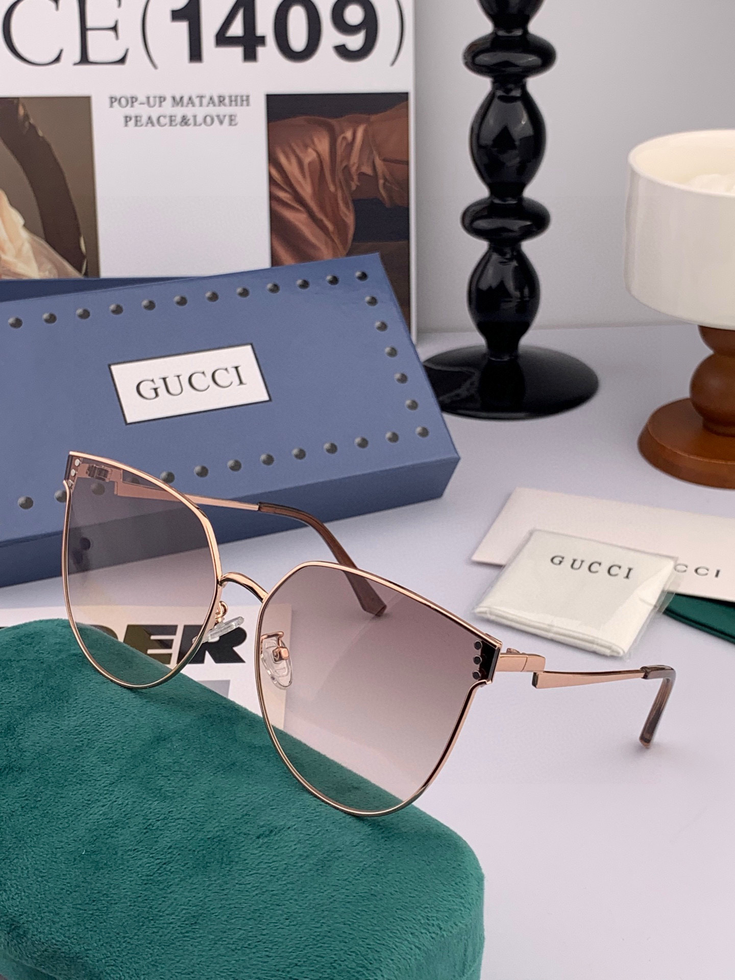 🔺 【GUCCI】2025开春新款 潮流爆款 时尚太阳镜 高品质 佩戴舒适 网红潮款墨镜 型号：G366