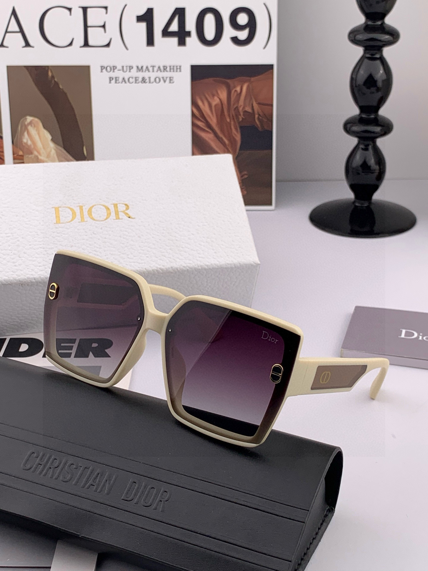 🔺 【DIOR-迪奥】2025开春新款 潮流爆款 时尚方框偏光太阳镜 高品质 佩戴舒适 网红潮款墨镜 女