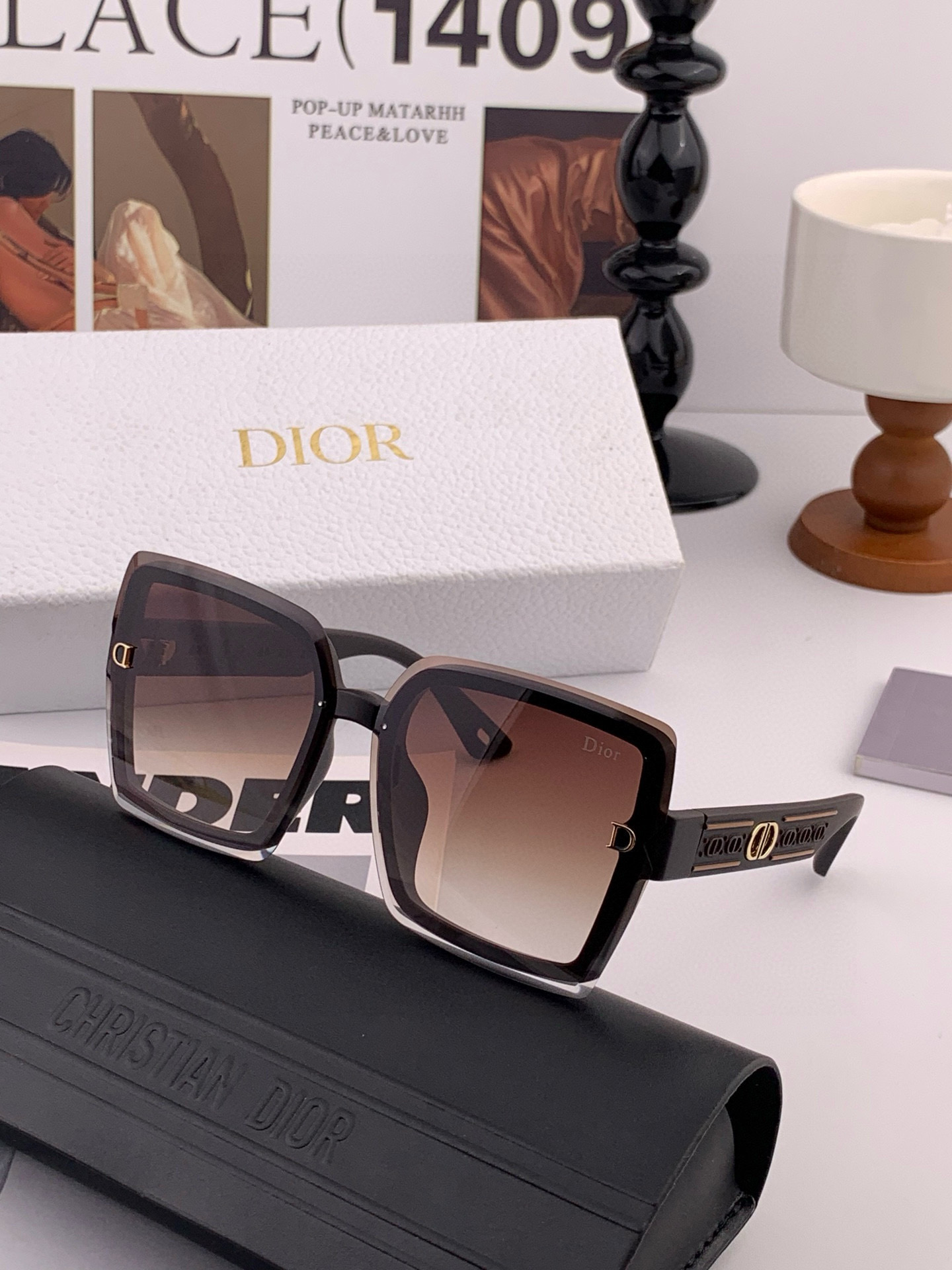 🔺 【DIOR-迪奥】2025开春新款 潮流爆款 时尚方框偏光太阳镜 高品质 佩戴舒适 网红潮款墨镜 女