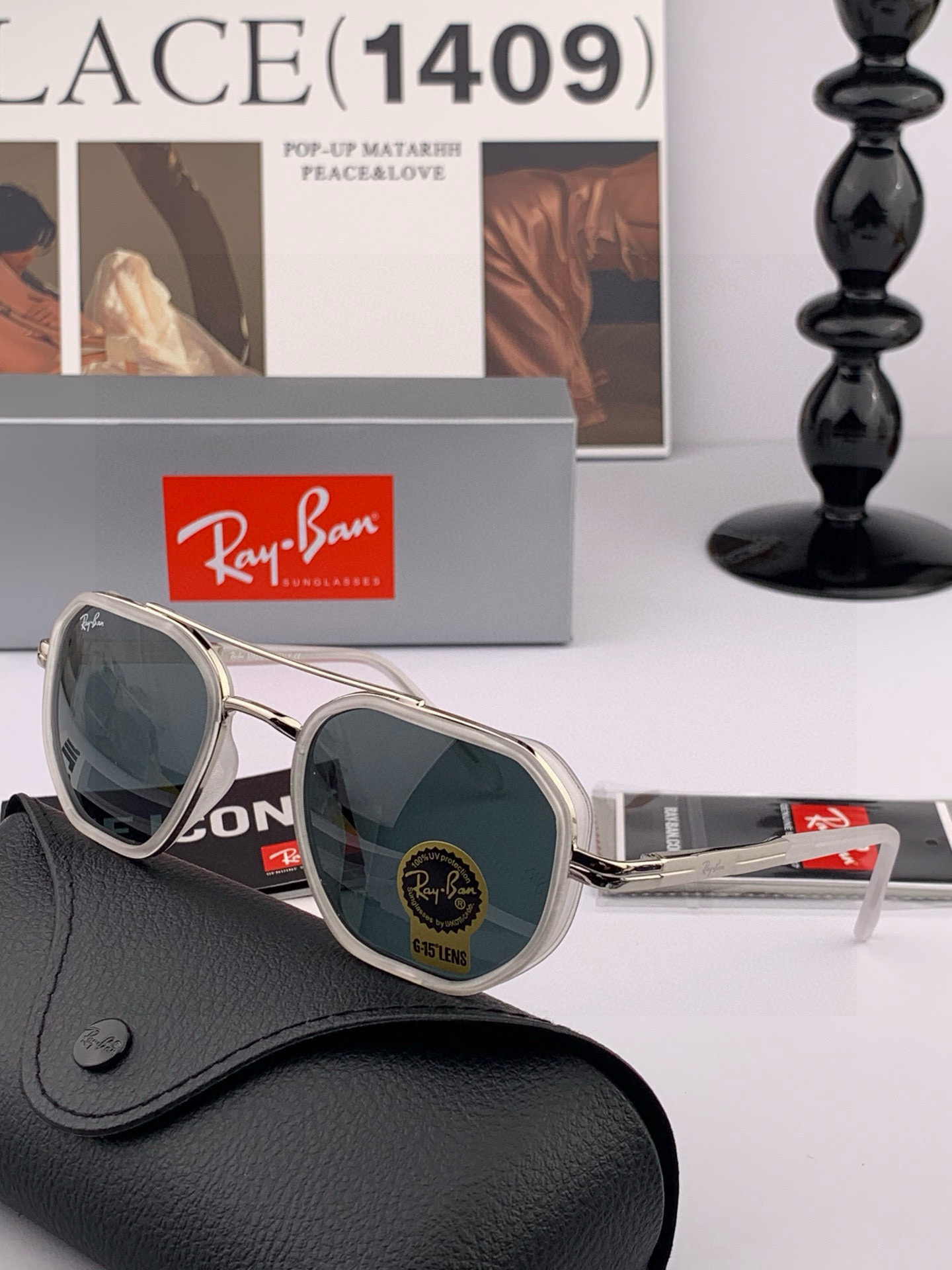 官方同步 品牌:雷朋经典男女士玻璃太阳镜 材质：美国宝丽来高清防爆钢化玻璃镜片 型号：RB2240