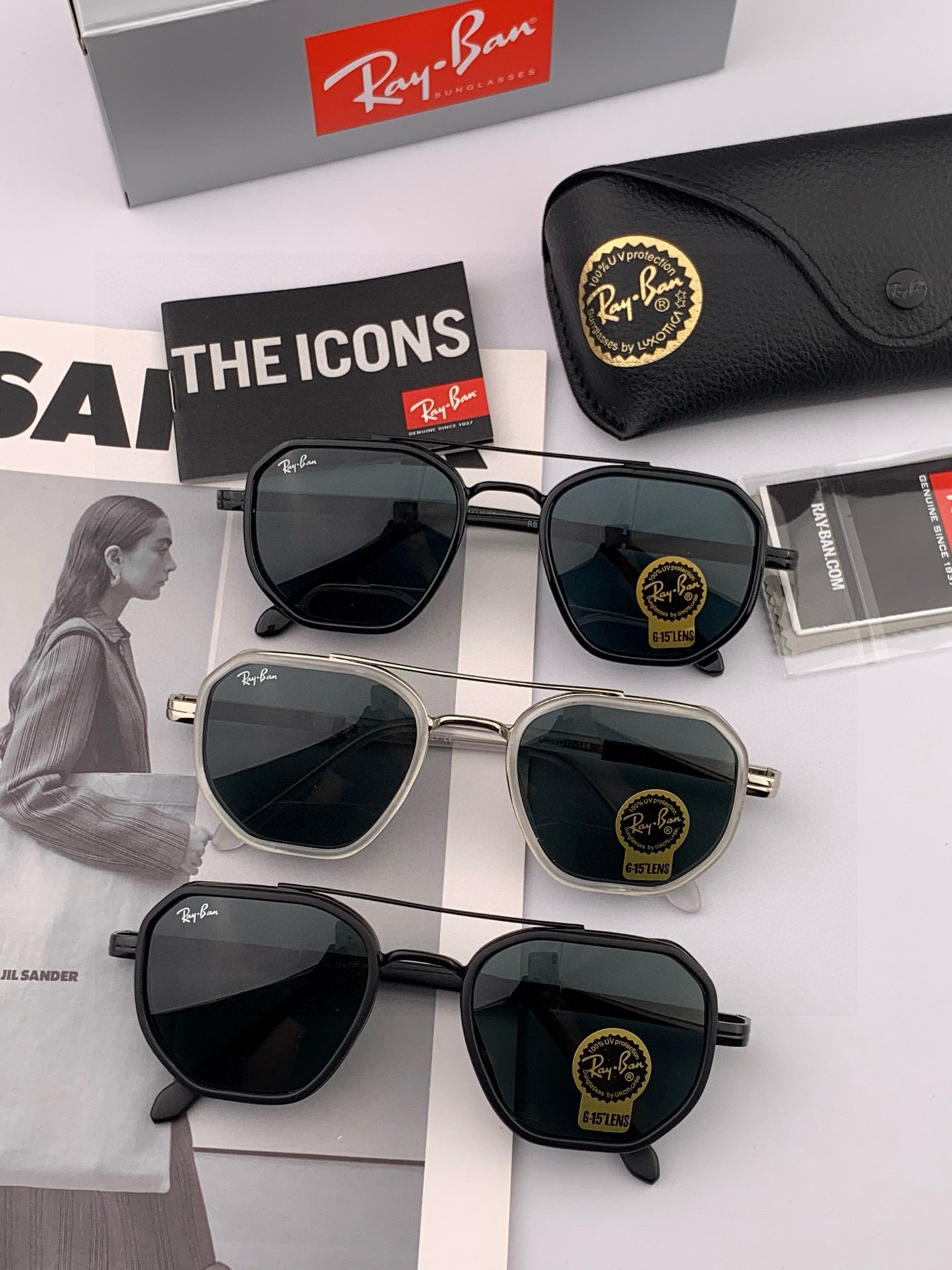 官方同步 品牌:雷朋经典男女士玻璃太阳镜 材质：美国宝丽来高清防爆钢化玻璃镜片 型号：RB2240