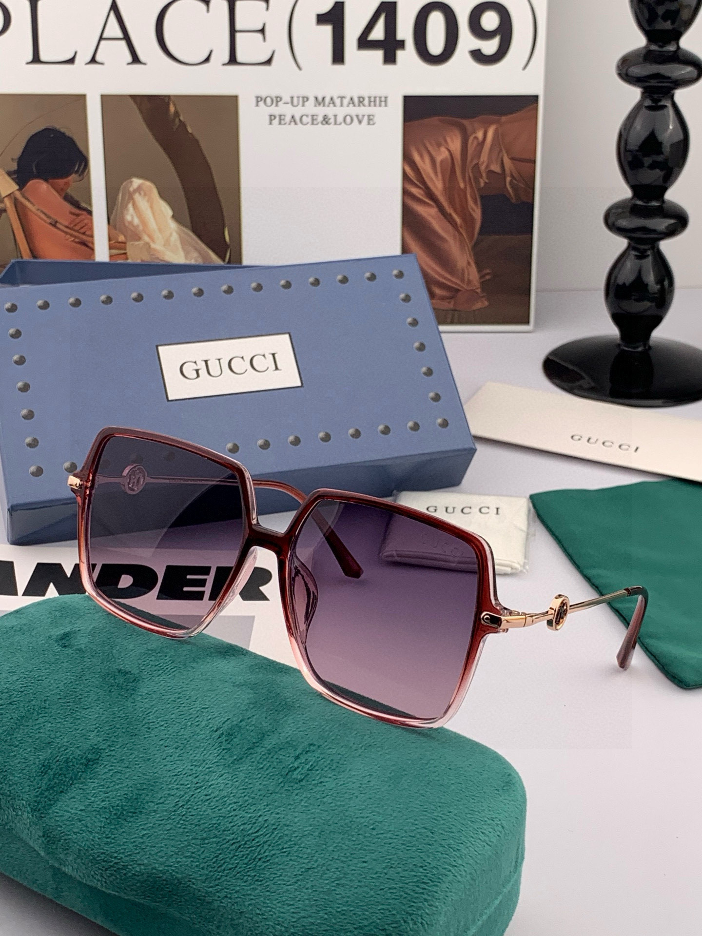 GUCCI 2025开春新款太阳镜 各路网红纷纷带起气场满分‼️ 俏皮甜美.上脸效果更佳.金属质感超好 