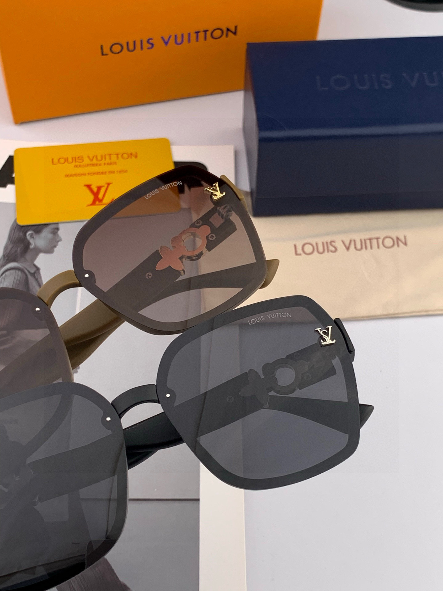 【TR偏光系列】lv大框太阳镜墨镜经典的方框设计，不挑脸型，无论搭配大衣还是连衣裙都非常显气质偏光镜片预