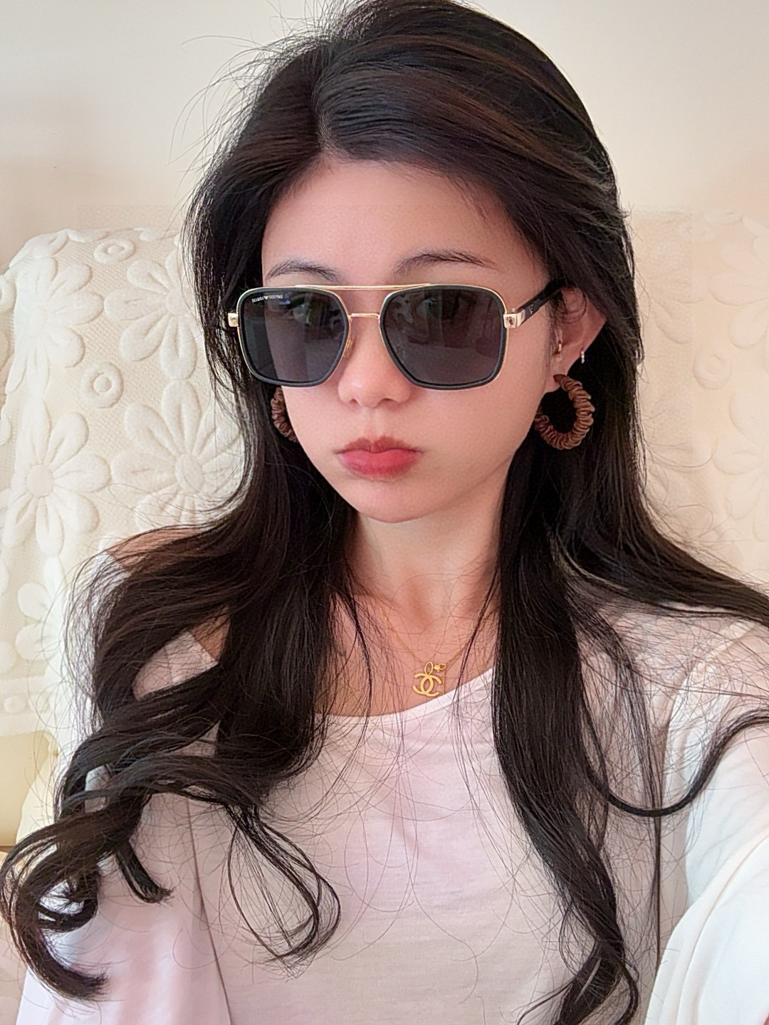 【阿玛尼】2025新款超百搭金属太阳镜、造型轮廓超大镜框完美修饰脸型，时尚超级百搭 ！型号：A624