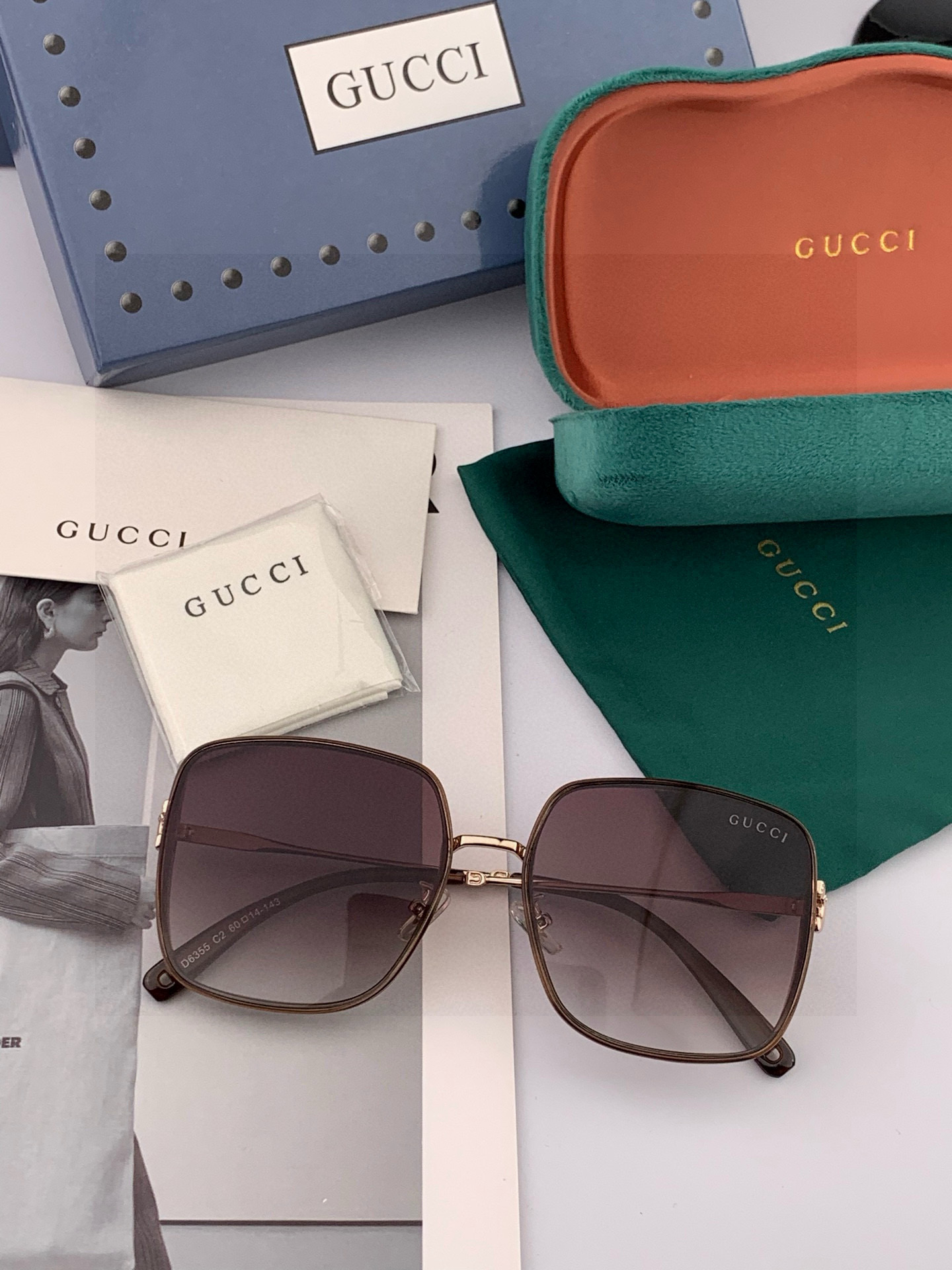 【尼龙偏光系列】GUCCI太阳镜墨圆框设计，不挑脸型，无论搭配大衣还是连衣裙都非常显气质偏光镜片预防紫外