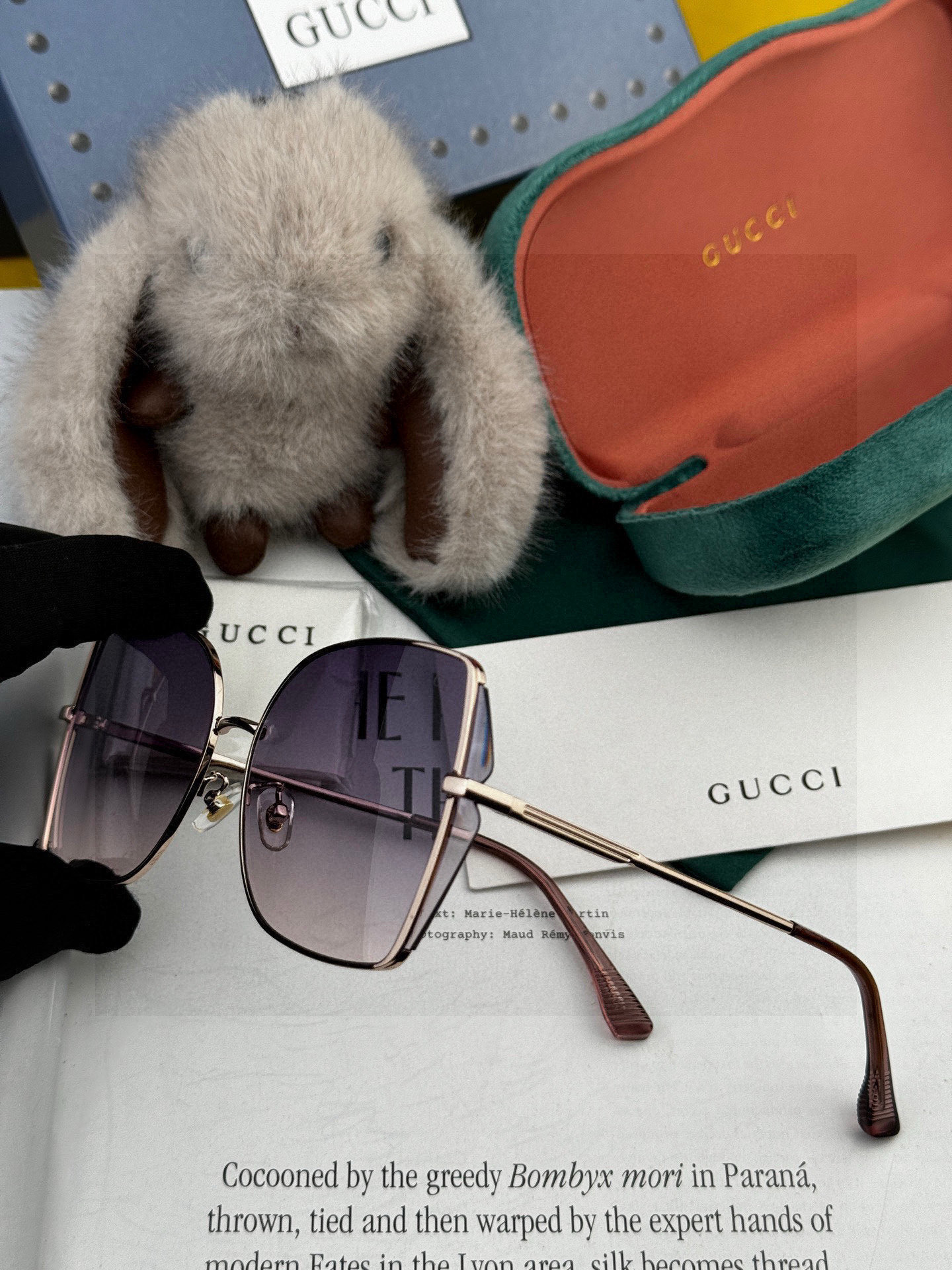 【尼龙偏光系列】GUCCI无框太阳镜墨多边形设计，不挑脸型，无论搭配大衣还是连衣裙都非常显气质尼龙偏光镜