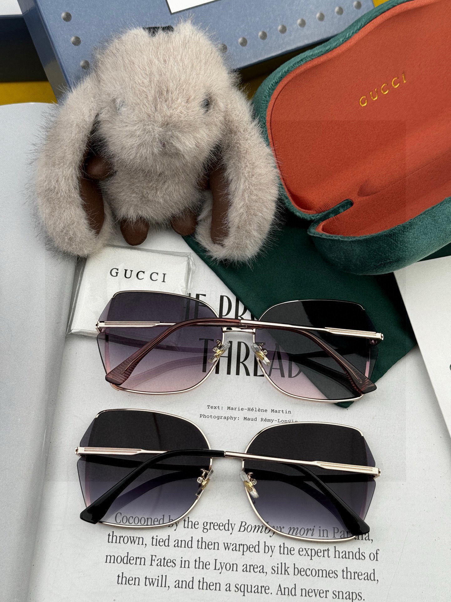 【尼龙偏光系列】GUCCI无框太阳镜墨多边形设计，不挑脸型，无论搭配大衣还是连衣裙都非常显气质尼龙偏光镜