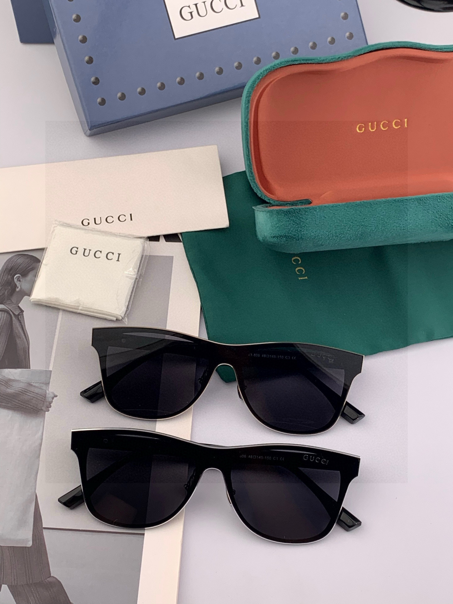 连体镜GUCCI2025开春新款一体镜 大框太阳镜男女同款 😎 爆款大框尼龙太阳镜 超逼格超酷 镜腿品牌