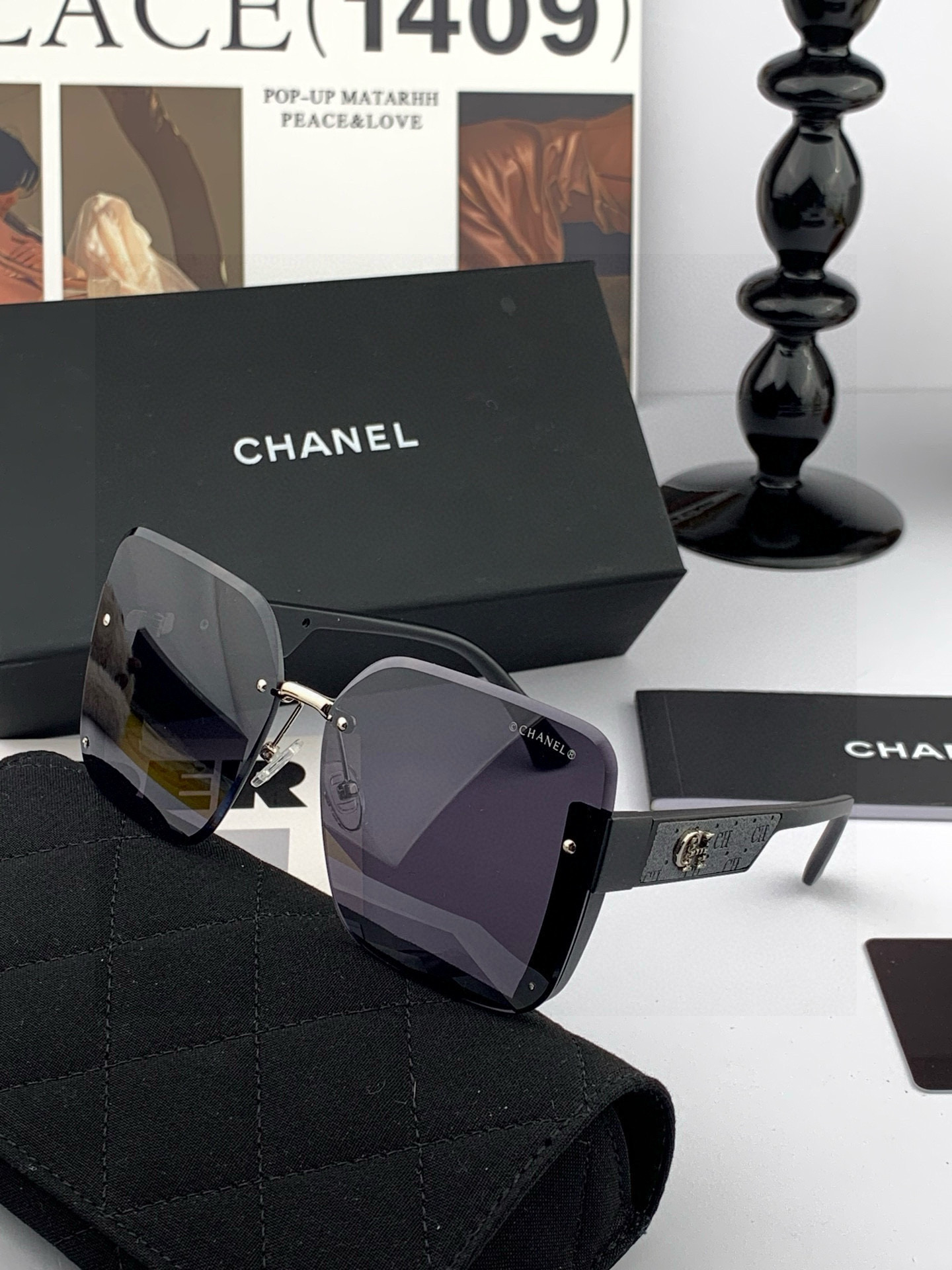 🔺 【香奈儿】2025开春新款 潮流爆款 时尚方框太阳镜 高品质 佩戴舒适 网红潮款墨镜 女士高清加厚偏