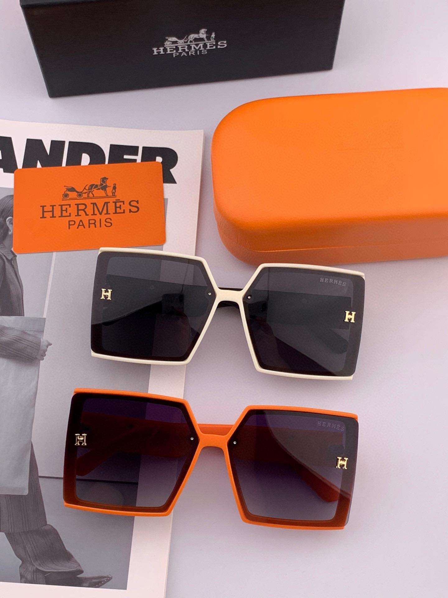 【TR偏光系列】爱马仕 经典的方框设计，不挑脸型，无论搭配大衣还是连衣裙都非常显气质尼龙偏光镜片预防紫外