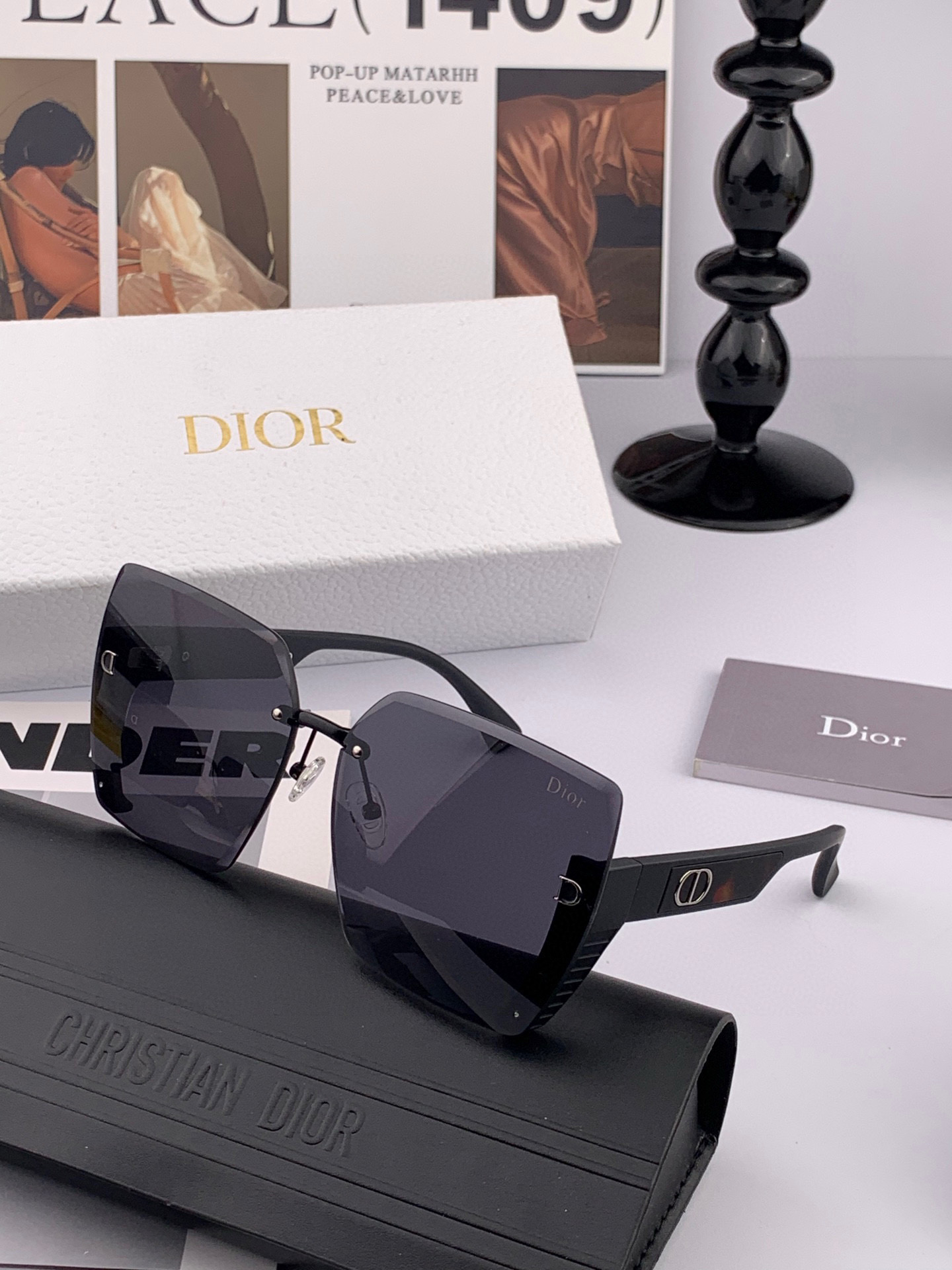 🔺 【DIOR-迪奥】2025开春新款 潮流爆款 时尚方框太阳镜 高品质 佩戴舒适 网红潮款墨镜 女士高