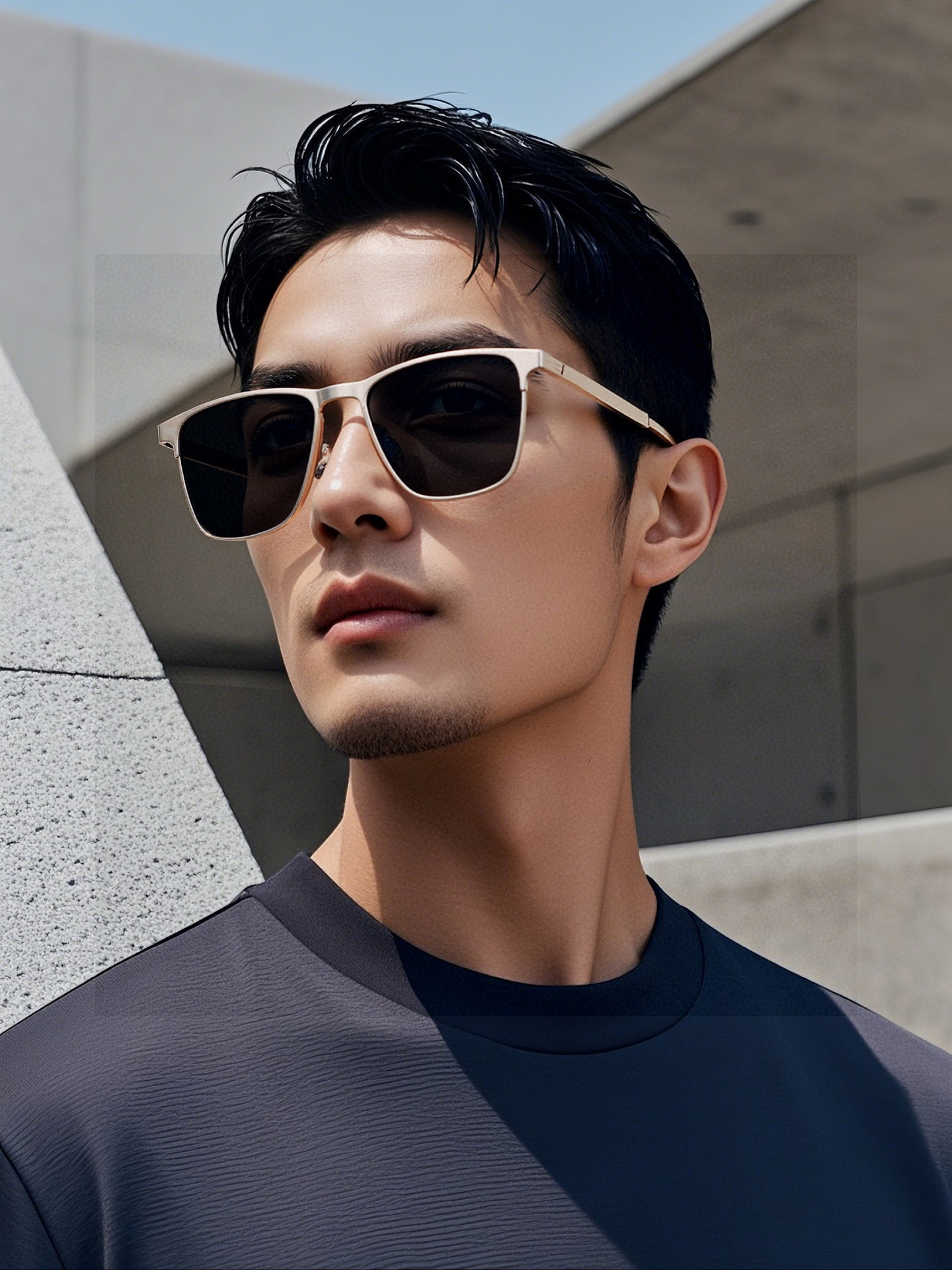 【阿玛尼】2025新款超百搭金属尼龙太阳镜、造型轮廓超大镜框完美修饰脸型，时尚超级百搭 ！型号：A961