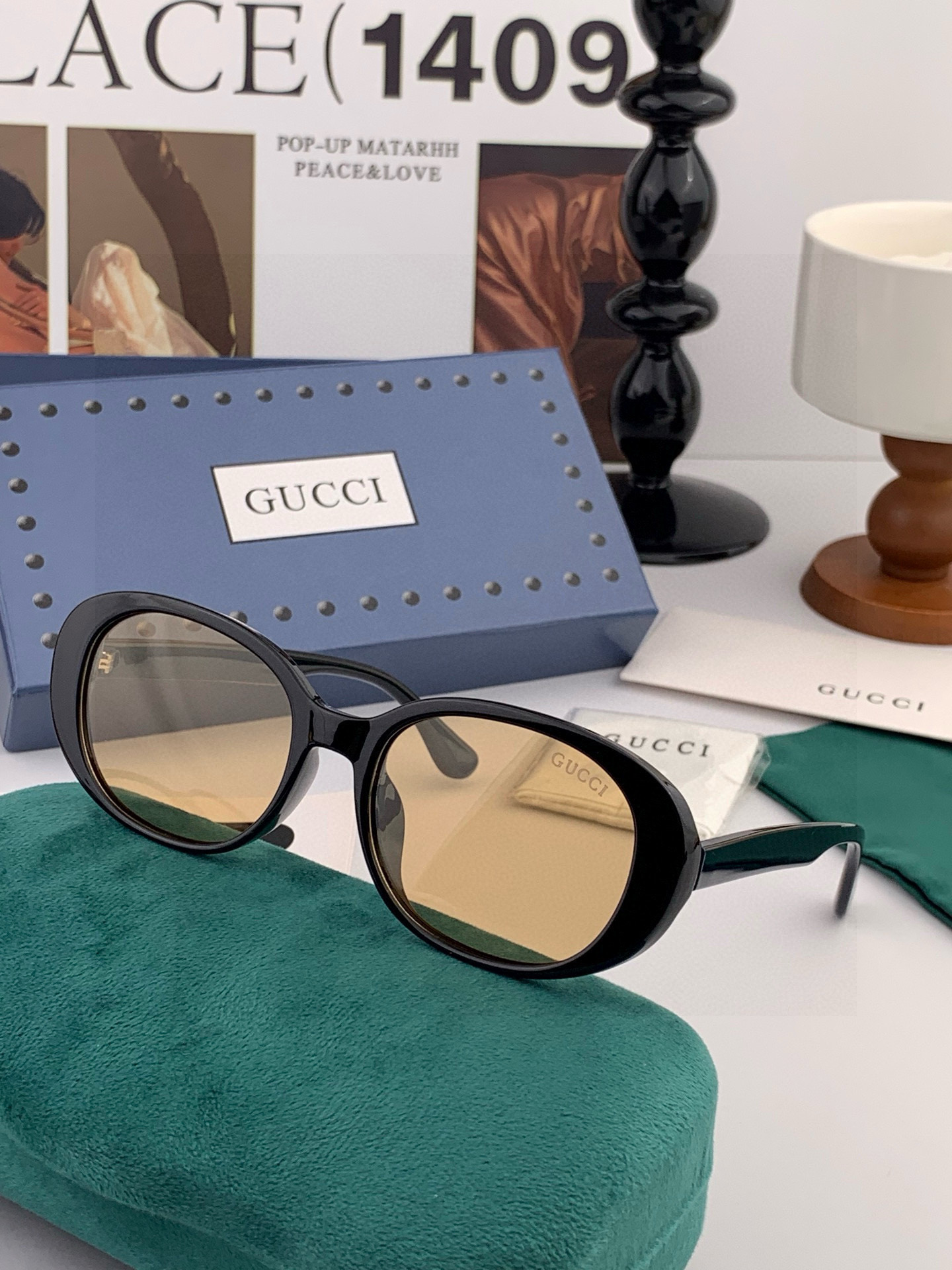 🔺 【GUCCI】开春新款 潮流爆款 时尚方框偏光太阳镜 高品质 佩戴舒适 网红潮款墨镜 女士高清尼龙偏