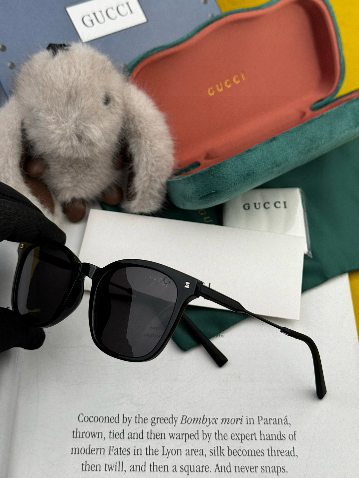 🔺 【GUCCI】2025开春新款 潮流爆款 时尚折叠方框偏光太阳镜 高品质 佩戴舒适 网红潮款墨镜 型