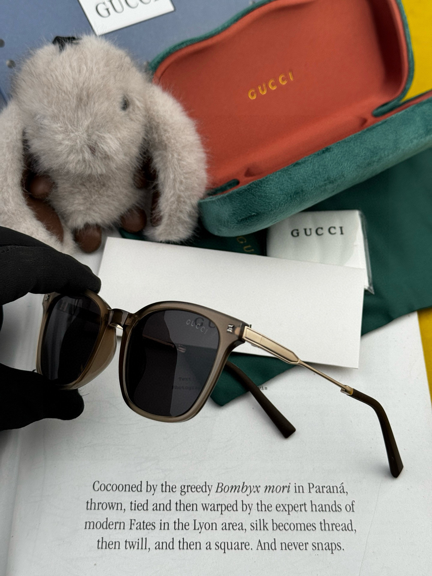 🔺 【GUCCI】2025开春新款 潮流爆款 时尚折叠方框偏光太阳镜 高品质 佩戴舒适 网红潮款墨镜 型