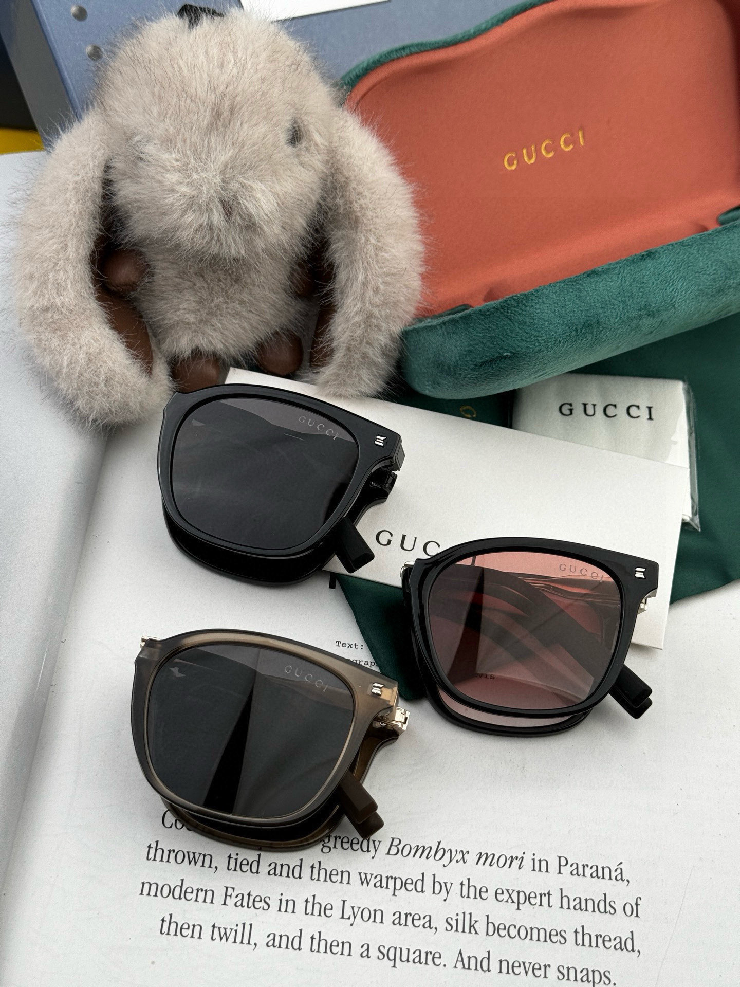 🔺 【GUCCI】2025开春新款 潮流爆款 时尚折叠方框偏光太阳镜 高品质 佩戴舒适 网红潮款墨镜 型