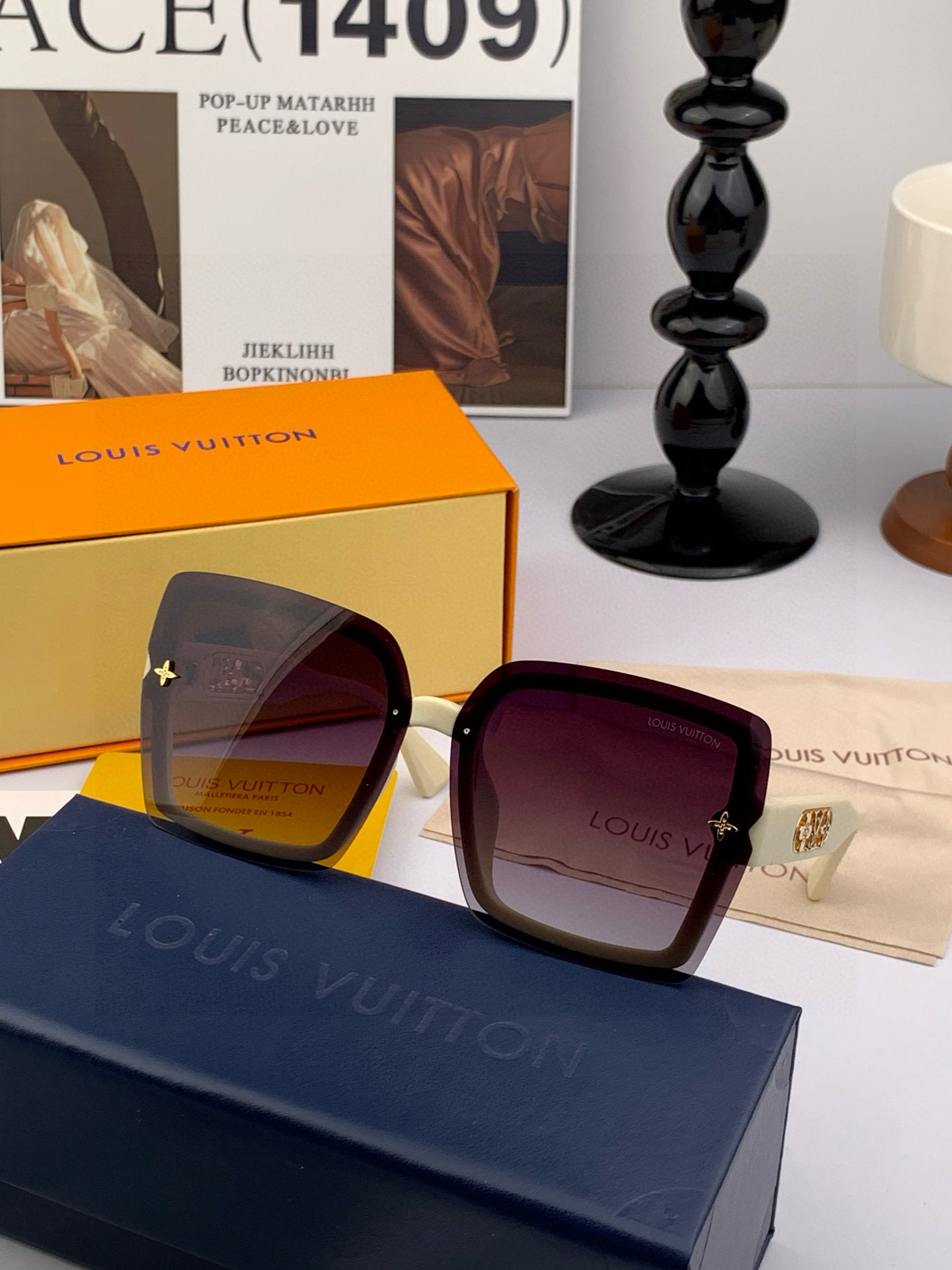 LV 太阳镜潮品官网模特同款 [玫瑰][玫瑰]四叶草🍀精致个性设计简约时尚 高品质值得拥有绝对潮爆整个夏