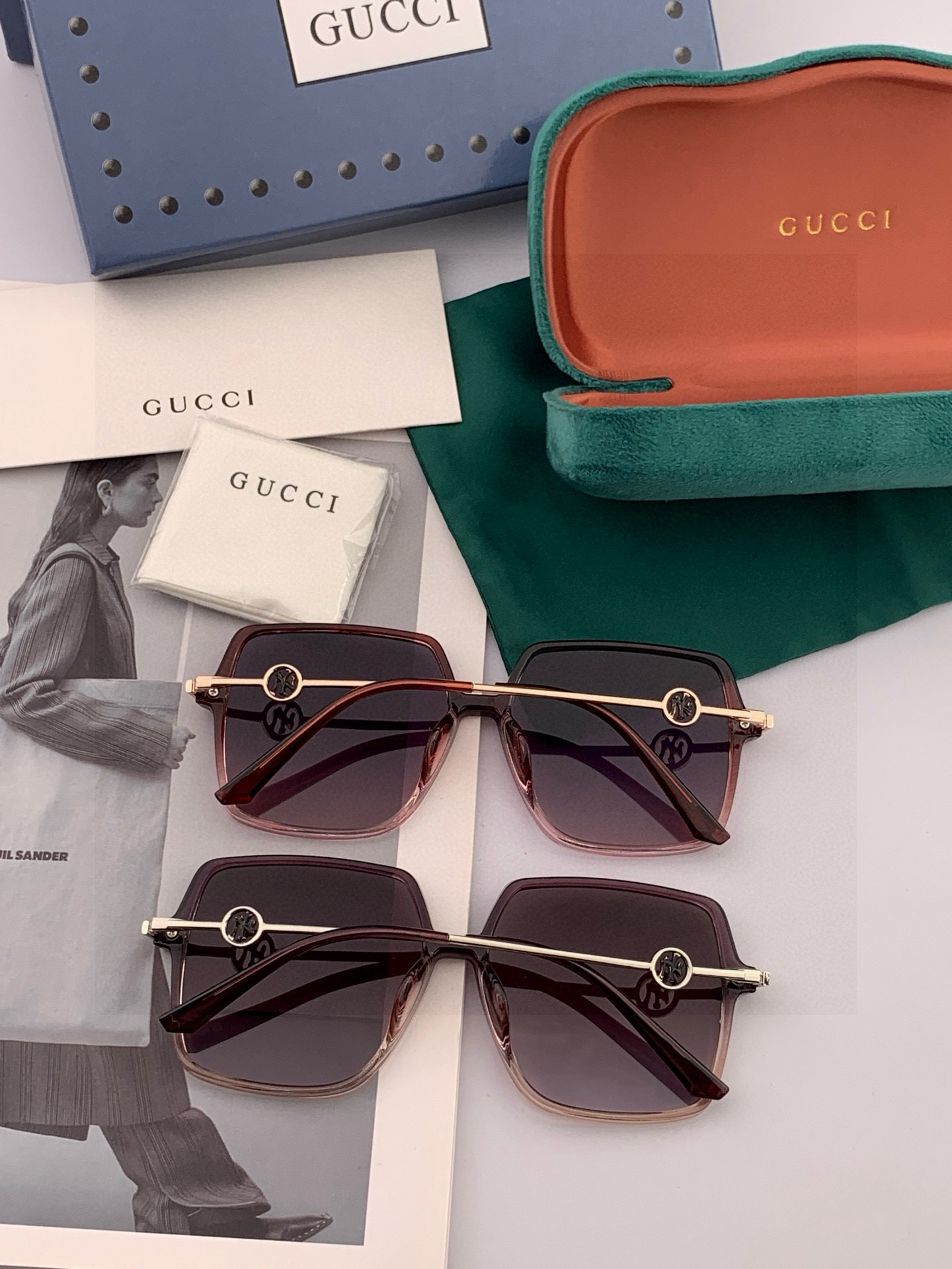 GUCCI 2025开春新款太阳镜 各路网红纷纷带起气场满分‼️ 俏皮甜美.上脸效果更佳.金属质感超好 