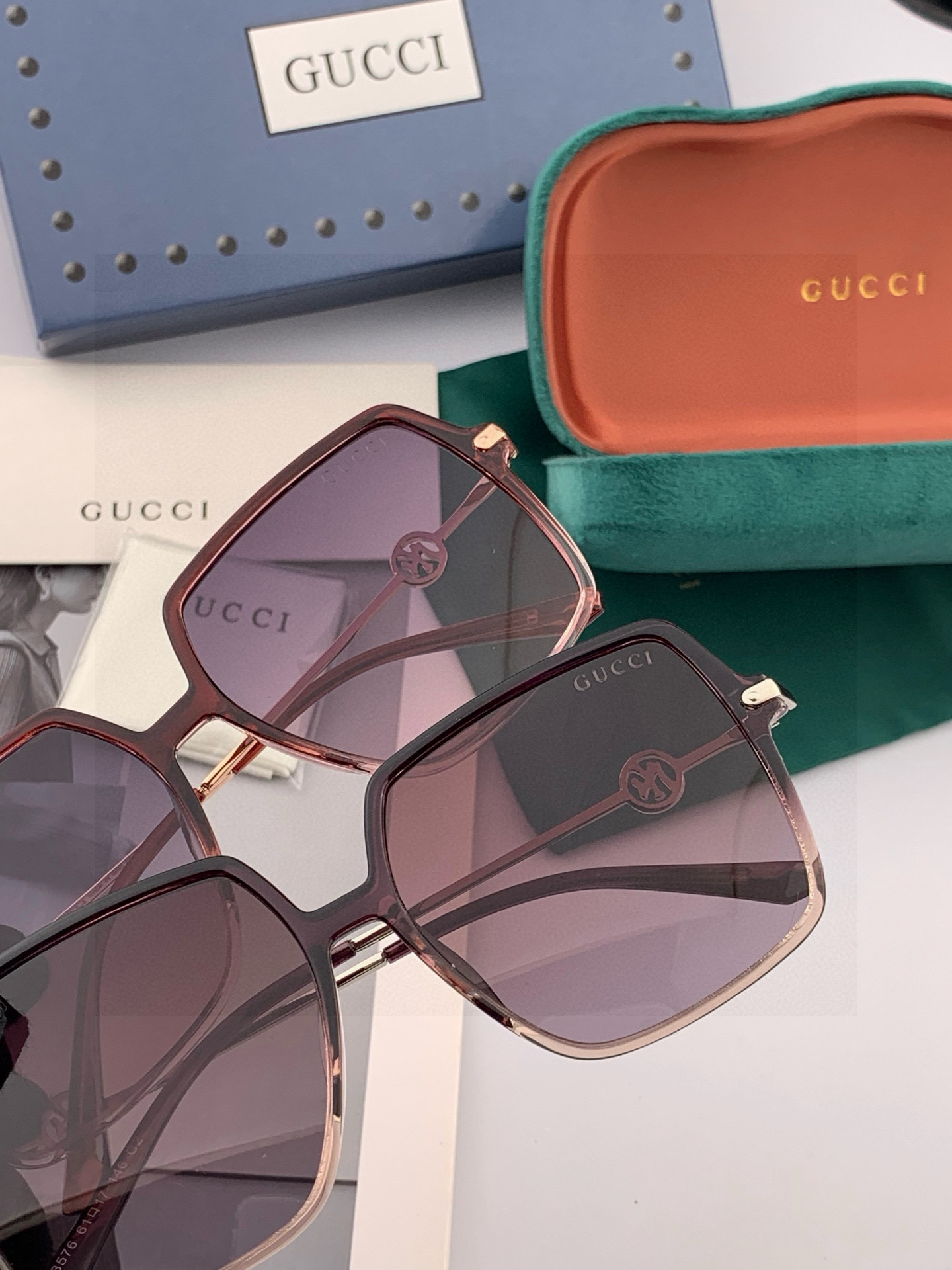 GUCCI 2025开春新款太阳镜 各路网红纷纷带起气场满分‼️ 俏皮甜美.上脸效果更佳.金属质感超好 